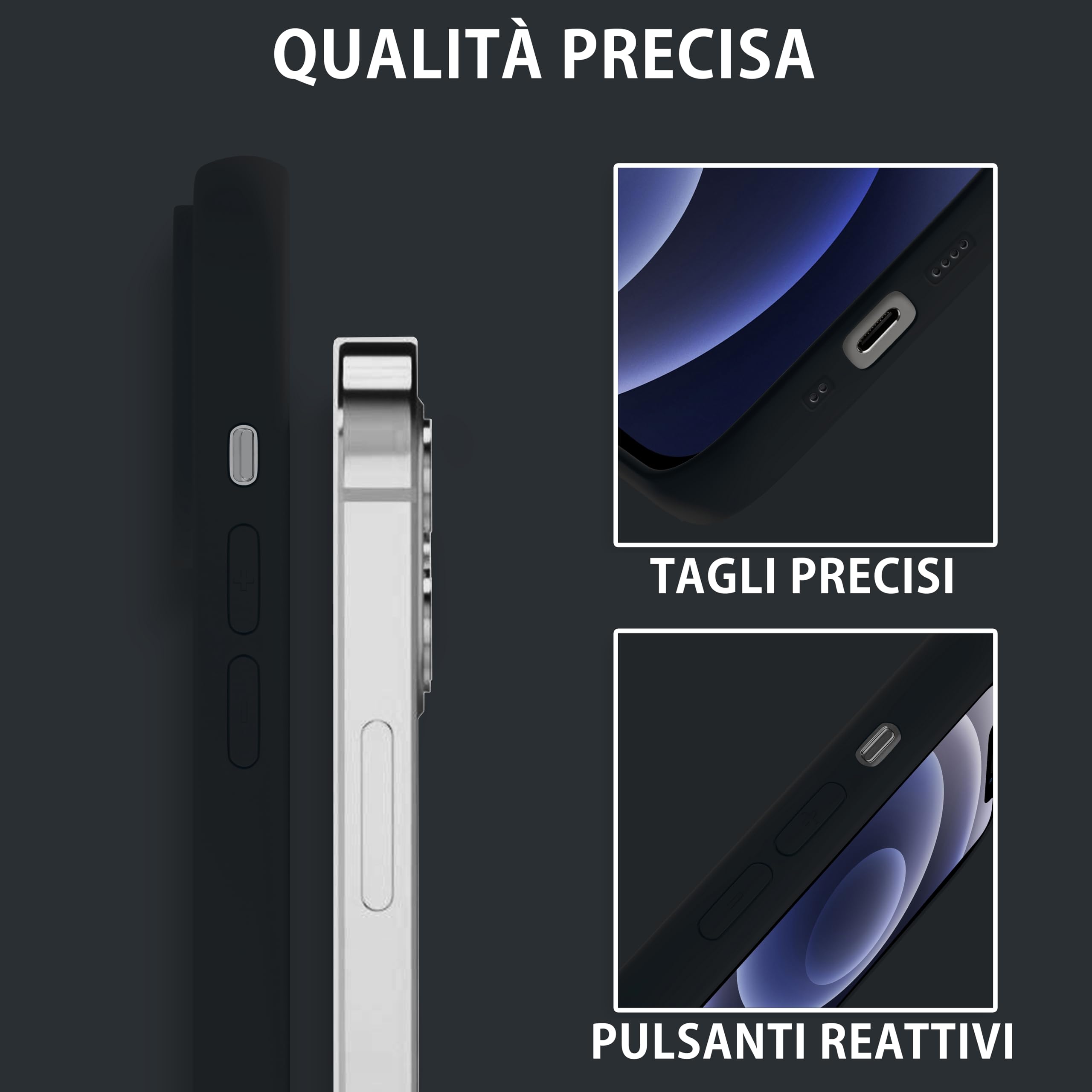 Custodia In Silicone Ultra Sottile Per IPhone 12 Mini - Morbida Con Interno In Microfibra, Antigraffio, Compatibile Ricarica Wireless, Blu