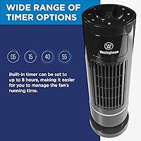 Vista 5 de Westinghouse Ventilador de torre personal de 12 pulgadas, diseño compacto que ahorra espacio con función oscilante