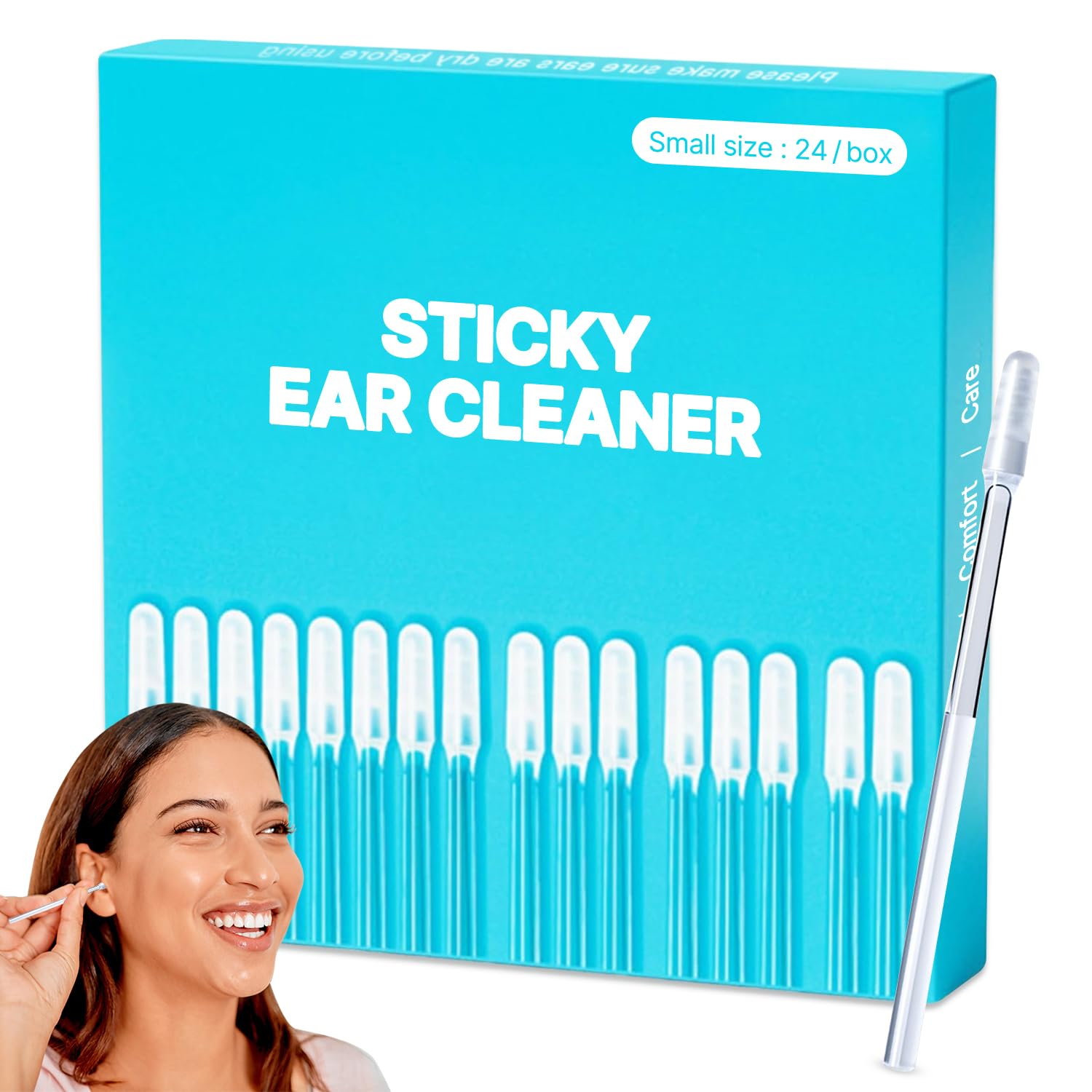YUDANSI Reusable Ear Wax Removal, 24 PCS Self Sticky Ear Cleaner Earwax Removal Kit, Washable Wax Removal Tool Dry Ear Cleaning Kit, Professional Ear Wax Remover for Adults Kids Home Use Ear Pick