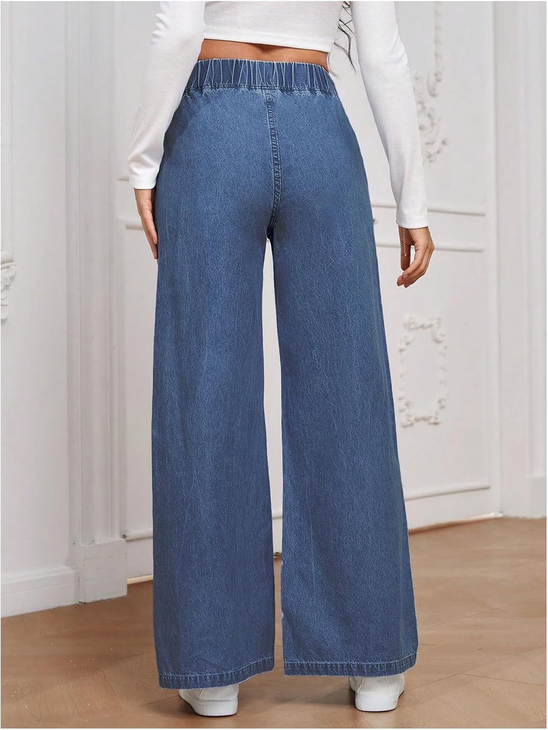 GORGLITTER Women's Baggy Jeans Wide Leg Elastic High Wasited Casual Denim Fall Trendy 2025 Track Pants - Image 3