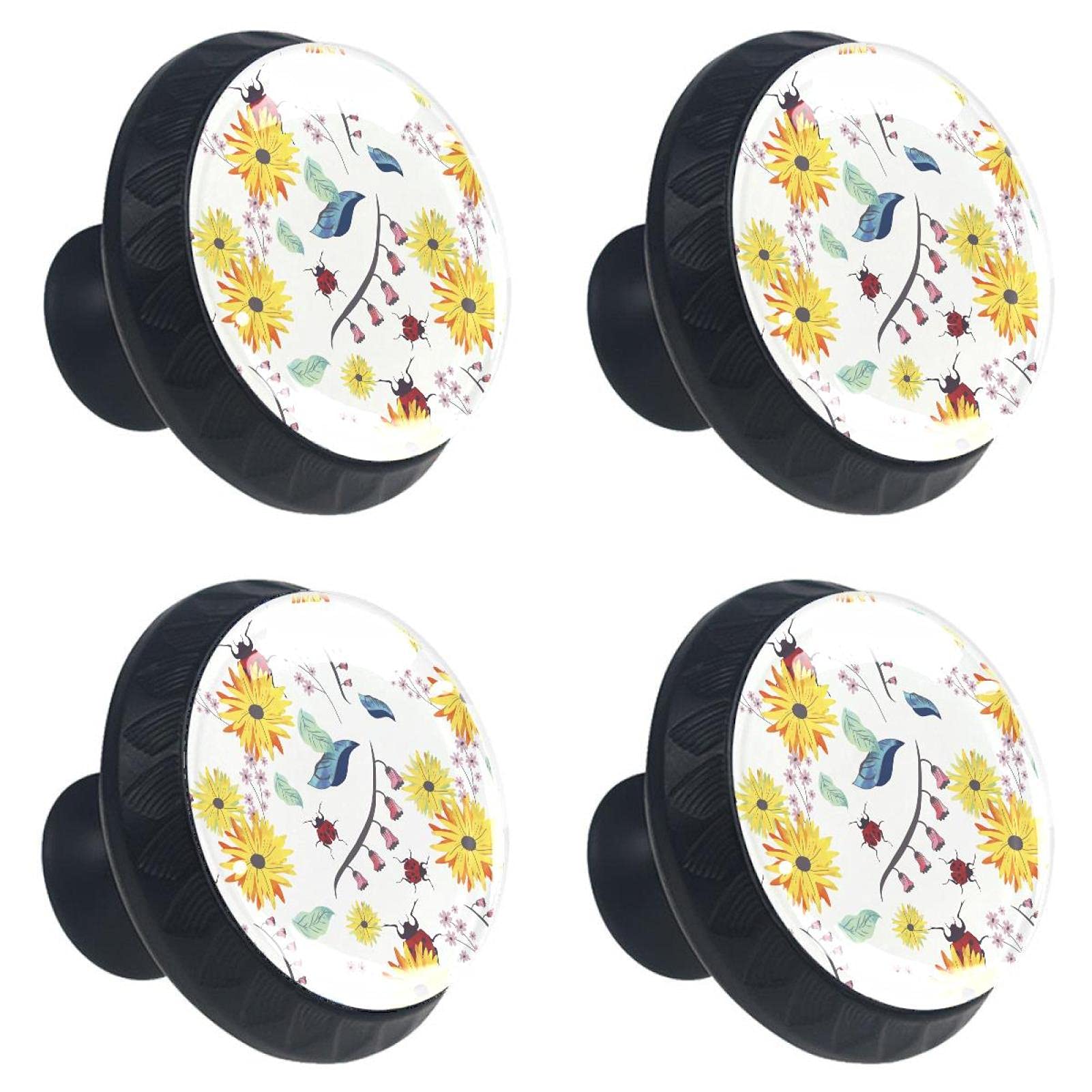 Boutons de tiroir en verre boutons de meuble coccinelle multicolore placard