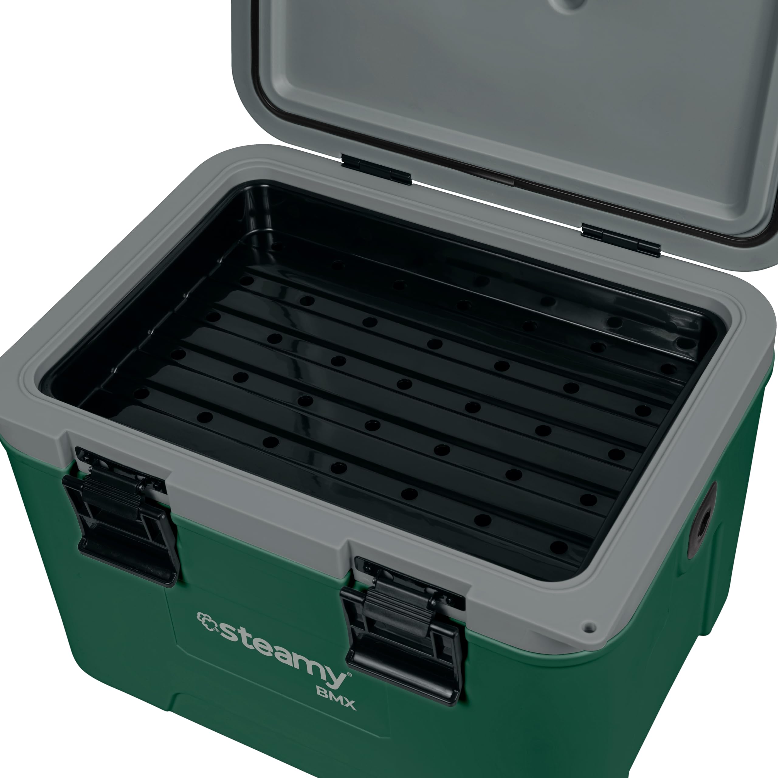 Steamy BMX 21 Glacière spécialement conçue pour Le déjeuner et Le Chantier avec séparateur et Plateau d'insertion, 21 litres, Verte