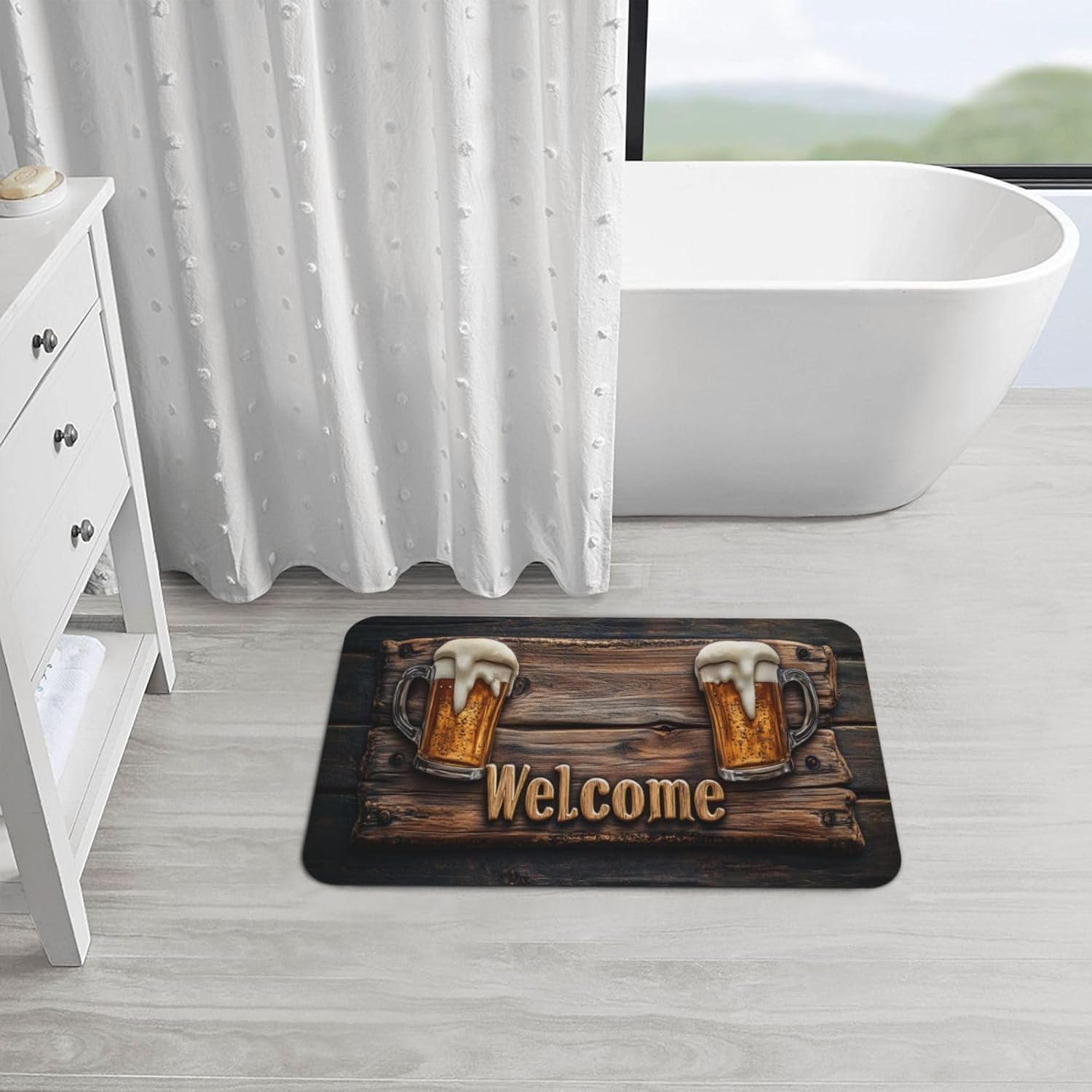 Tavern Beer Creative Floor Mat,Indoor Outdoor USE Welcome Doormat,Non-Slip,Absorbent,Dirt Resist,Entryway,Living Room,Man cave,Kitchen Decor Carpeting,Vintage Art Rug 20x32 inch