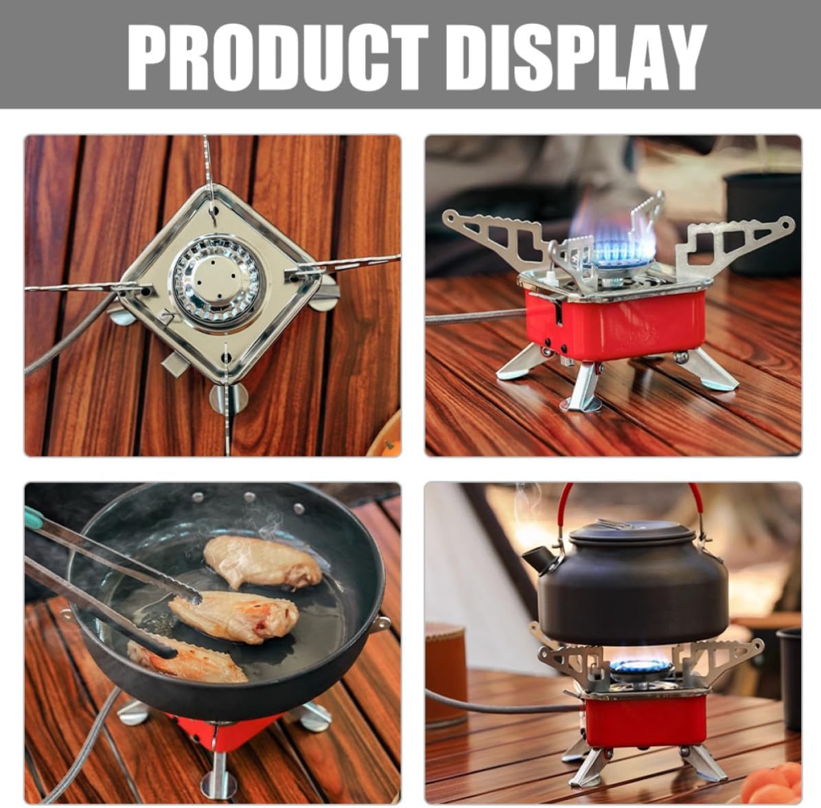 Garneck Portable Camping Stove Lightweight Foldable Outdoor Metal Stove with Aluminium Alloy and Cast Iron for Backpacking and Hiking Easy to Carry and Store