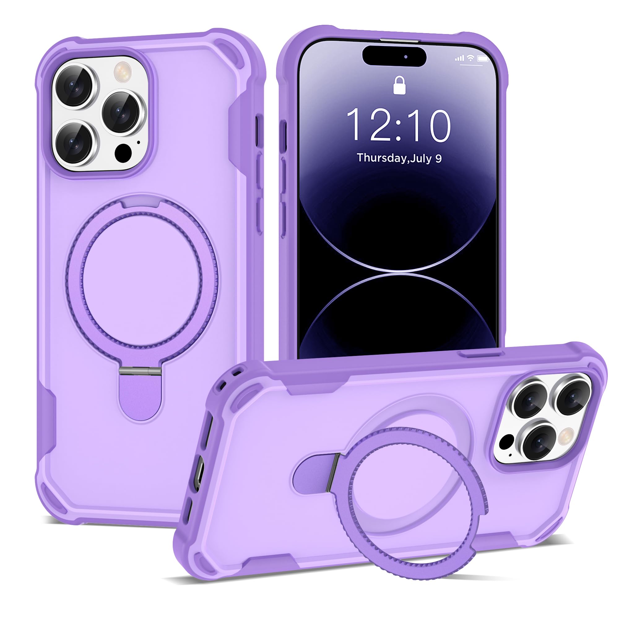 PeakFuel Compatible with iPhone 14 Pro Max Case 6.7'' with Magnetic Ring Stand [Military Drop Protection][Compatible with MagSafe] Shockproof 14 Pro