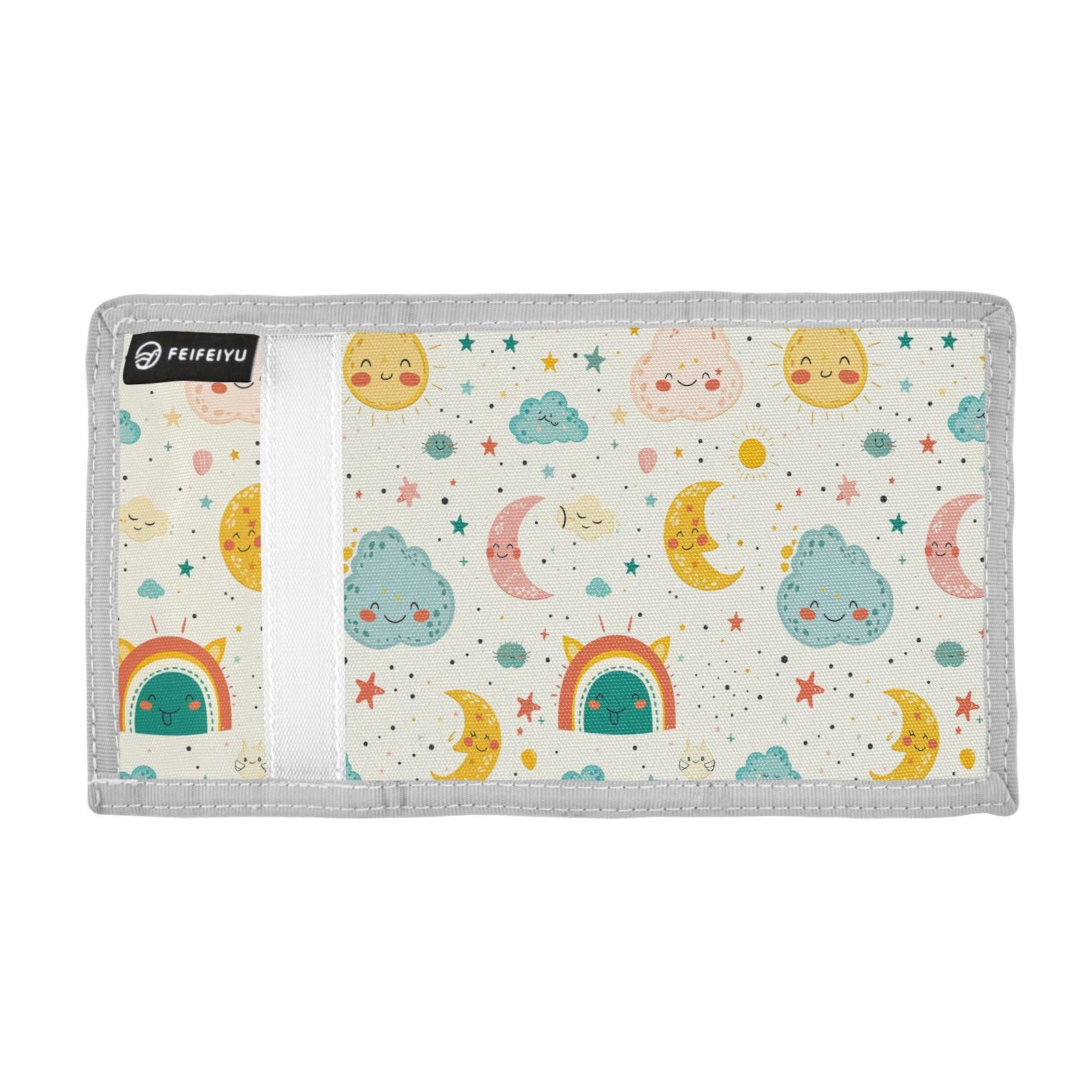 Yoogain Cartoon Clouds Moon Star Rainbow Cute wallets for cards and cash gifts for young simple mens small wallet with lanyard