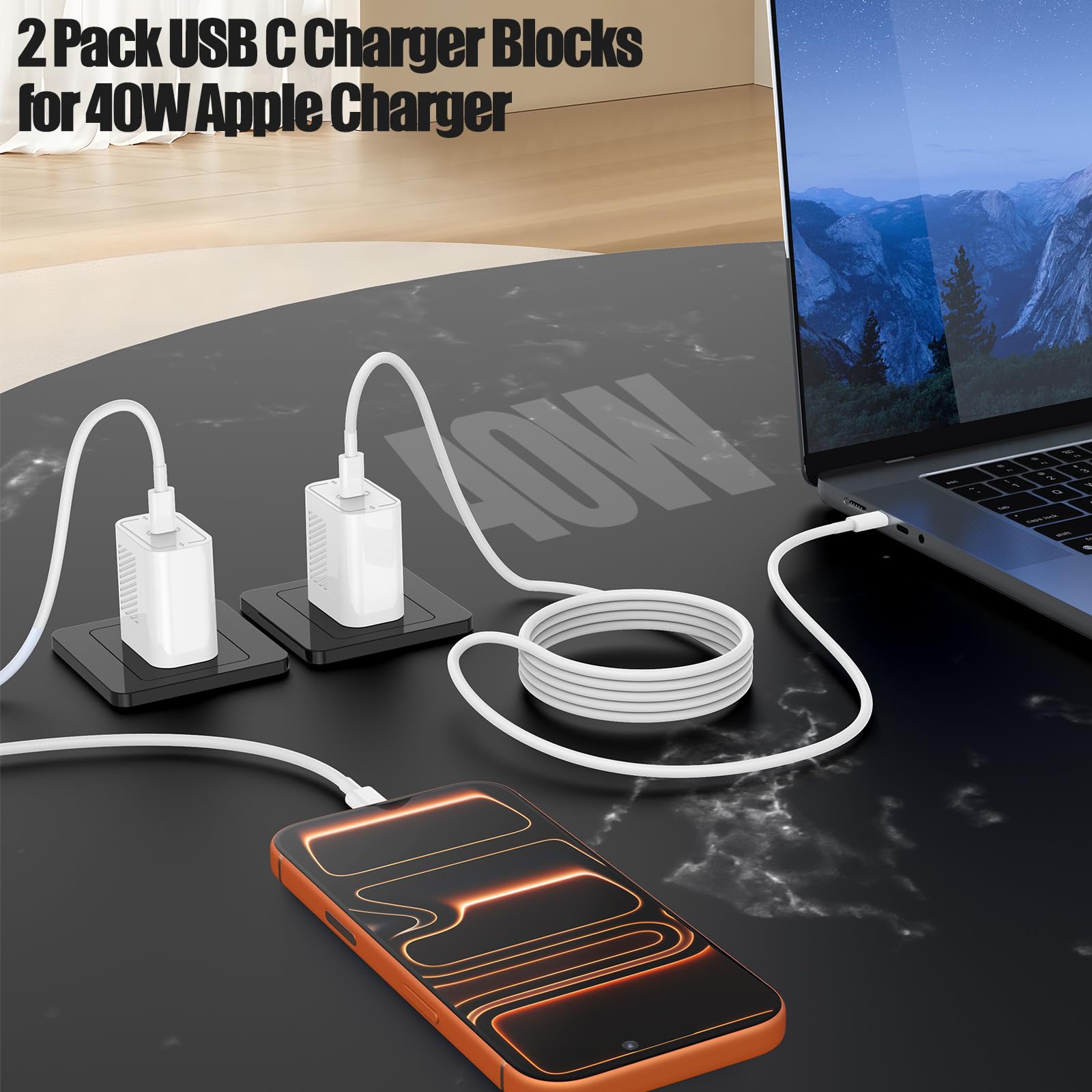 45W Charger for iPhone 16 15 Pro Max Fast Charging 3M
