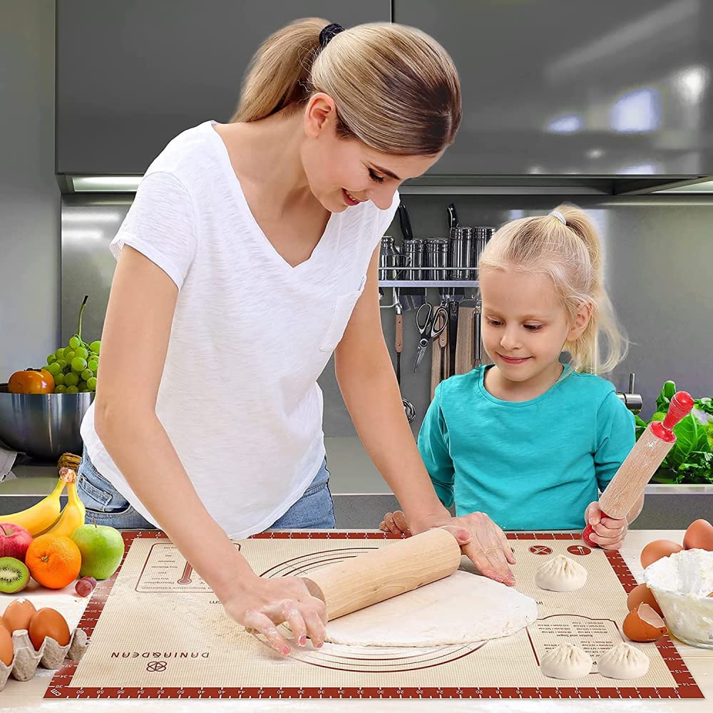 SIQI Rutschfeste Silikon-Gebäckmatte Extra Large mit Maßen für Silikon-Backmatte, Thekenmatte, Teigrollmatte, Backofenauskleidung, Fondant/Kuchenkrustenmatte-610*910*0.7mm