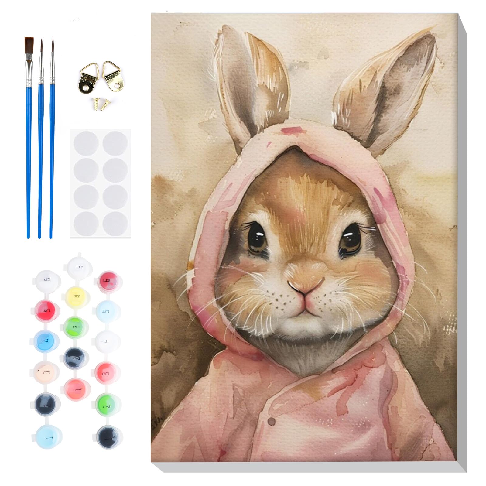 Lxmsja Pintar por Numeros Pato Adultos con Marco, DIY Cuadros para Pintar Pascua Colorear por Números Lienzos, Pintura Acrilica Manualidades Adulto Decoracion Hogar Pared 20x30cm — view 10