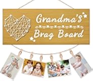 Yunfan Mothers Day Gifts for Grandma's Brag Board Grandma Gifts from Grandkids Picture Frame Photo Holder Grandma Birthday Christmas Thanksgiving Valentines Xmas