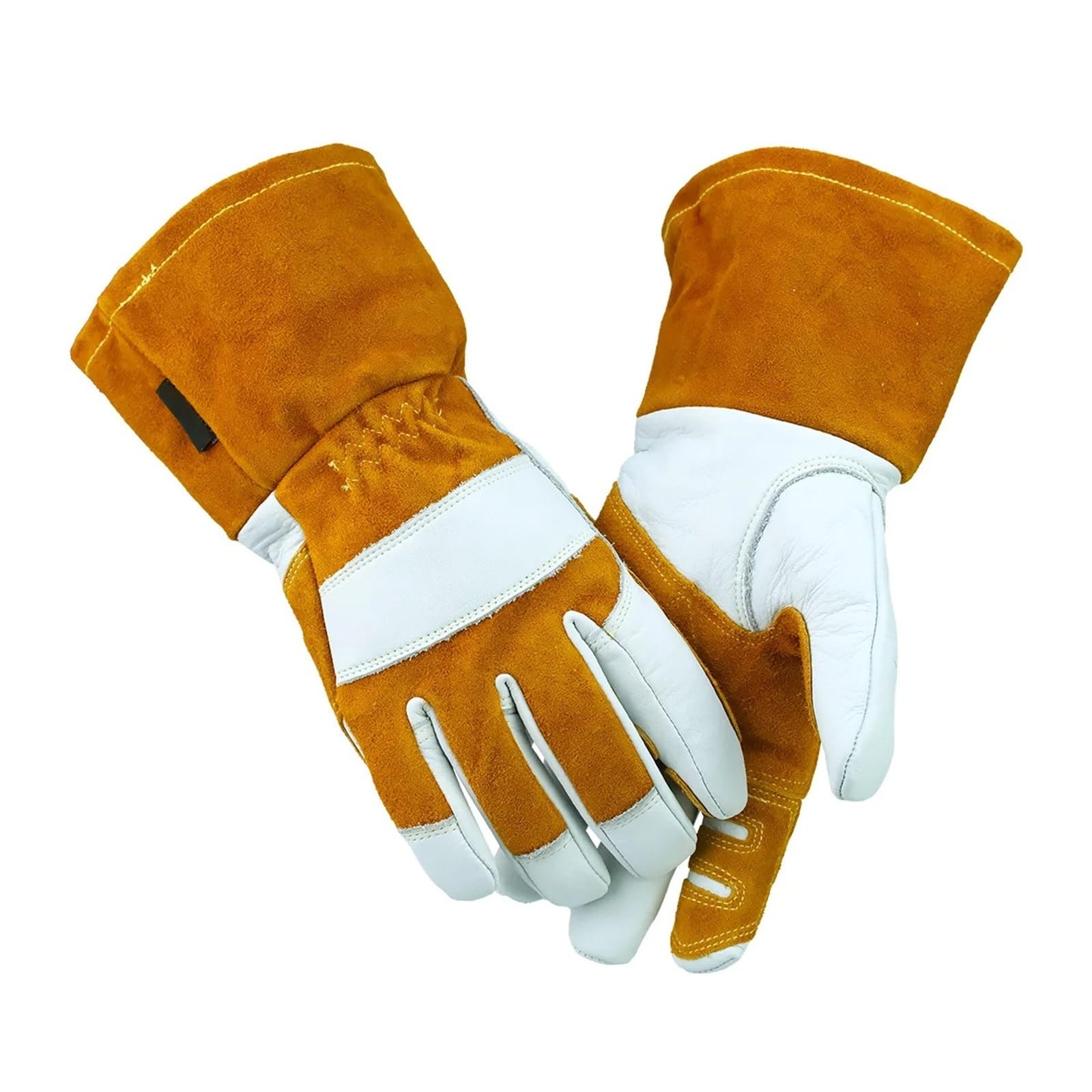 Genérico Compatible con guantes de soldadura MIG de piel de vaca XYEHS
