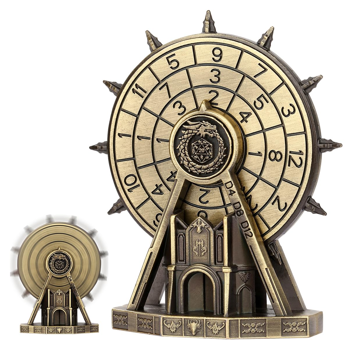 DND Spinner Dice, 7-in-1 Ferris Wheel Game Dice, DND Starter Set, 7-in-1 Metal Dice Set, D&D Gifts with Dragon Logo Gift Bag - Image 2