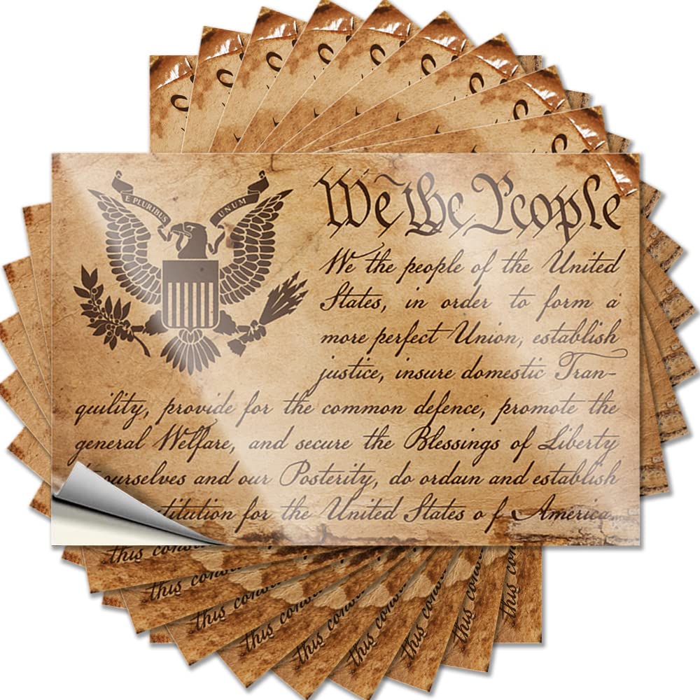 Decal Retro Room Decor Waterproof Vinyl Sticker | Constitution We The People Books Garage for Beer DIY Projects(12X18CM)