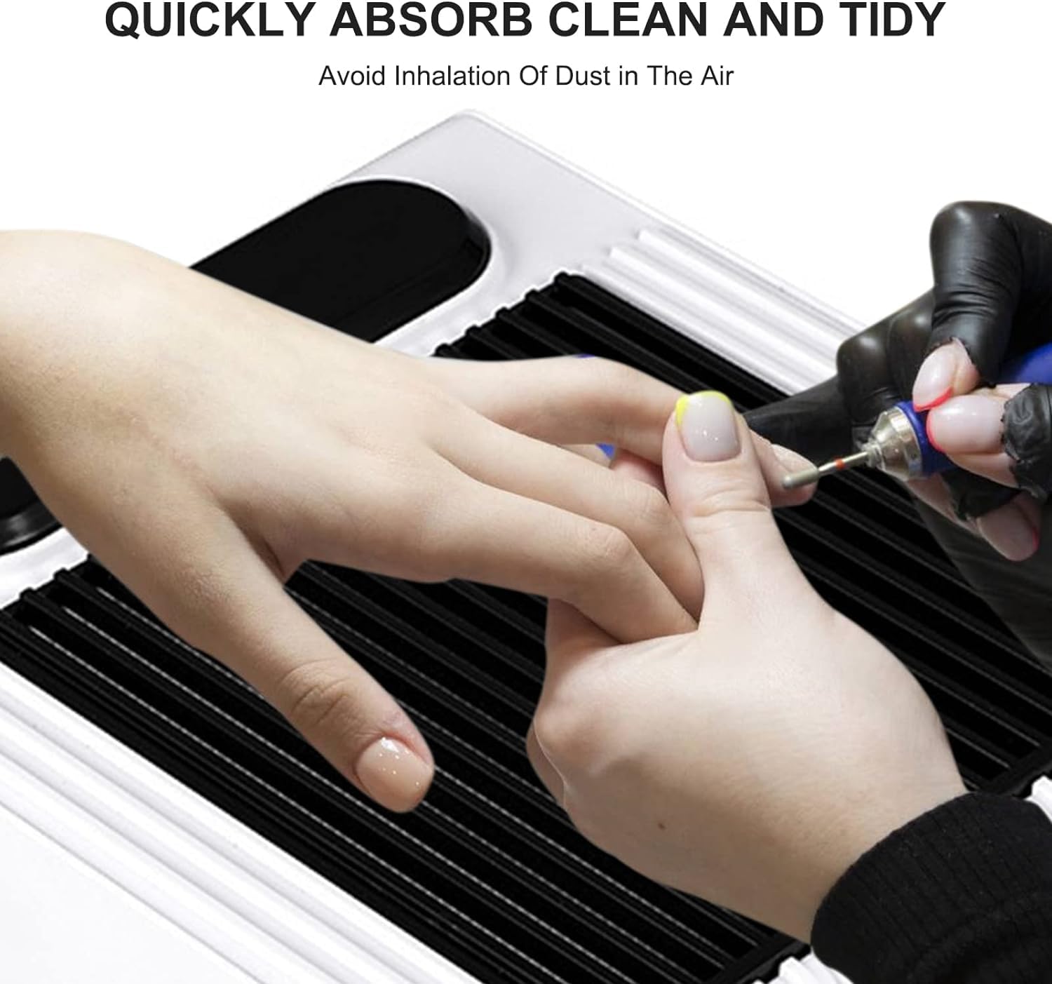 Cris Nails - Aspirador de uñas, colector de polvo de uñas para manicura de alta potencia hasta 80W, color blanco