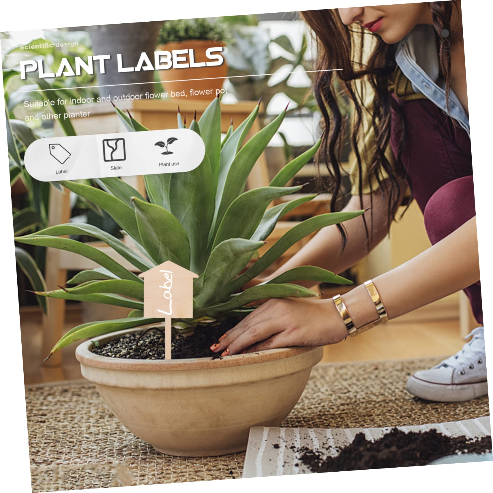 BESPORTBLE 3 Ensembles Étiquettes Pour Plantes Étiquettes Pour Plantes De Jardin Marqueurs Pour Pots De es D'Intérieur Étiquettes Pour es Ornements Pour Piquets 50 pièces * 3