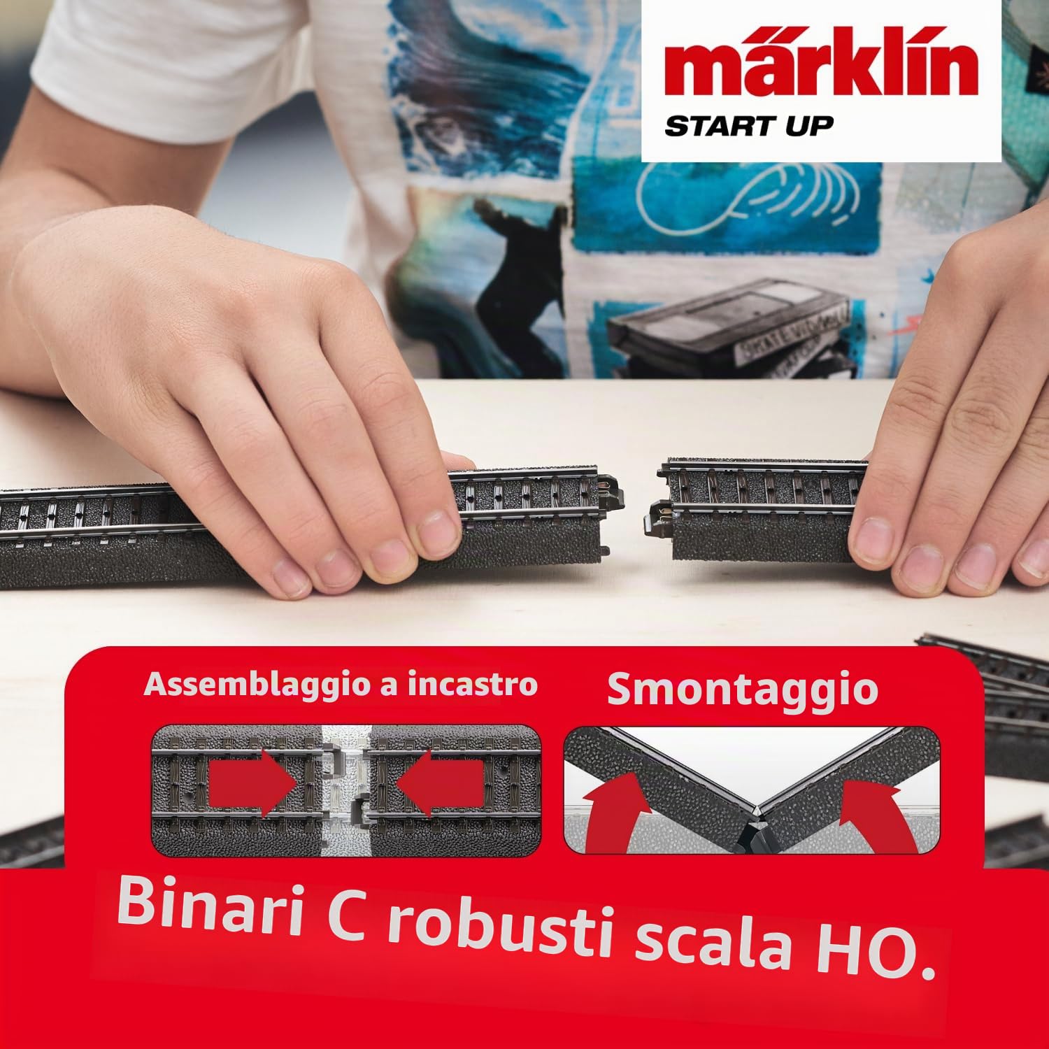 Märklin 29133 Modellino Ferroviario Start Up Kit Iniziale 230 Volt Track H0 Locomotiva, Carrello, Guide e centralina Inclusi nel Kit Iniziale