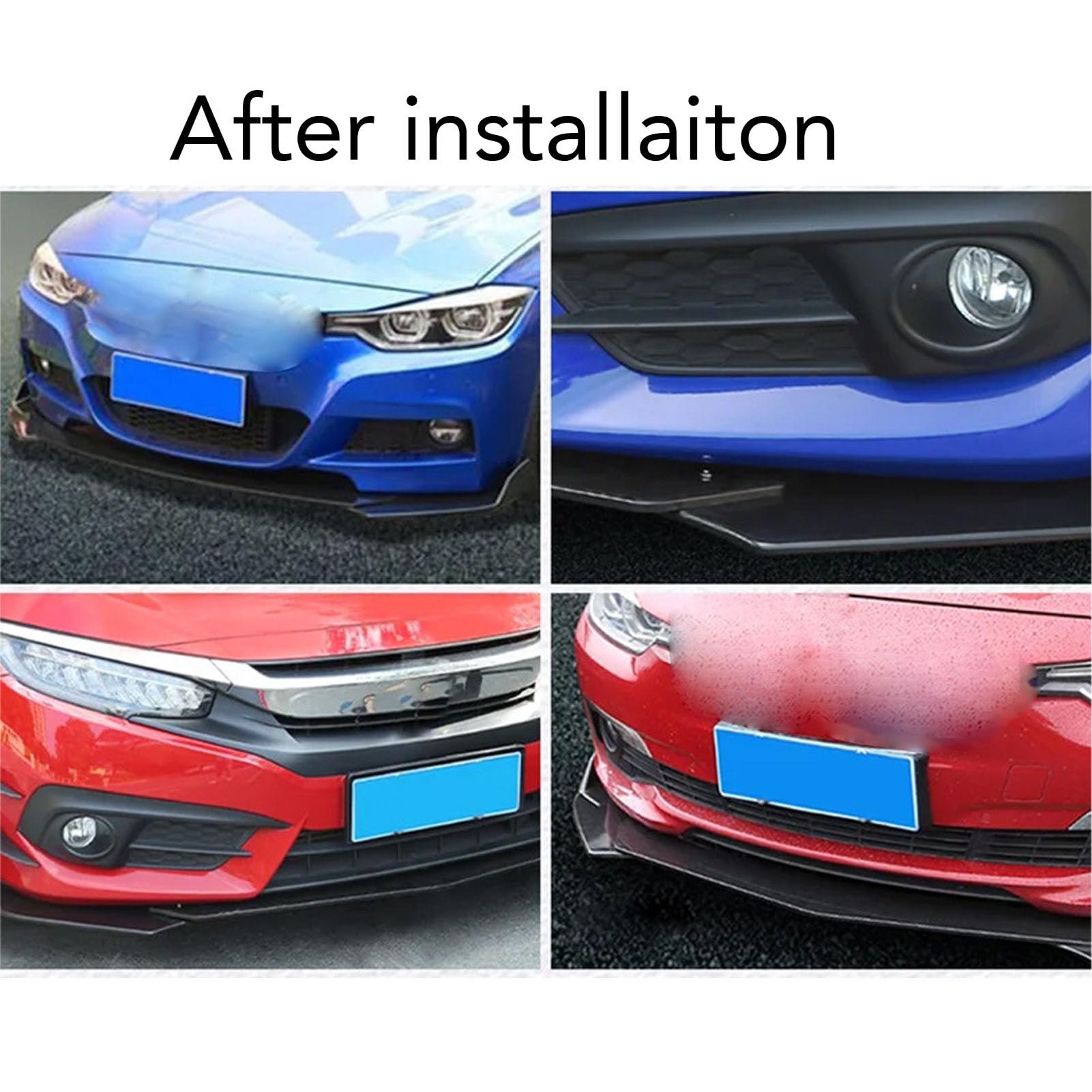 KUIDAMOS Uniwersalny Zderzak Przedni część Rozdzielająca Nakładki Zderzaka Body Kit Solidny Stylowy Czarny Zamiennik dla Większości Samochodów, 5 Sztuk dla Entuzjastów Majsterkowania