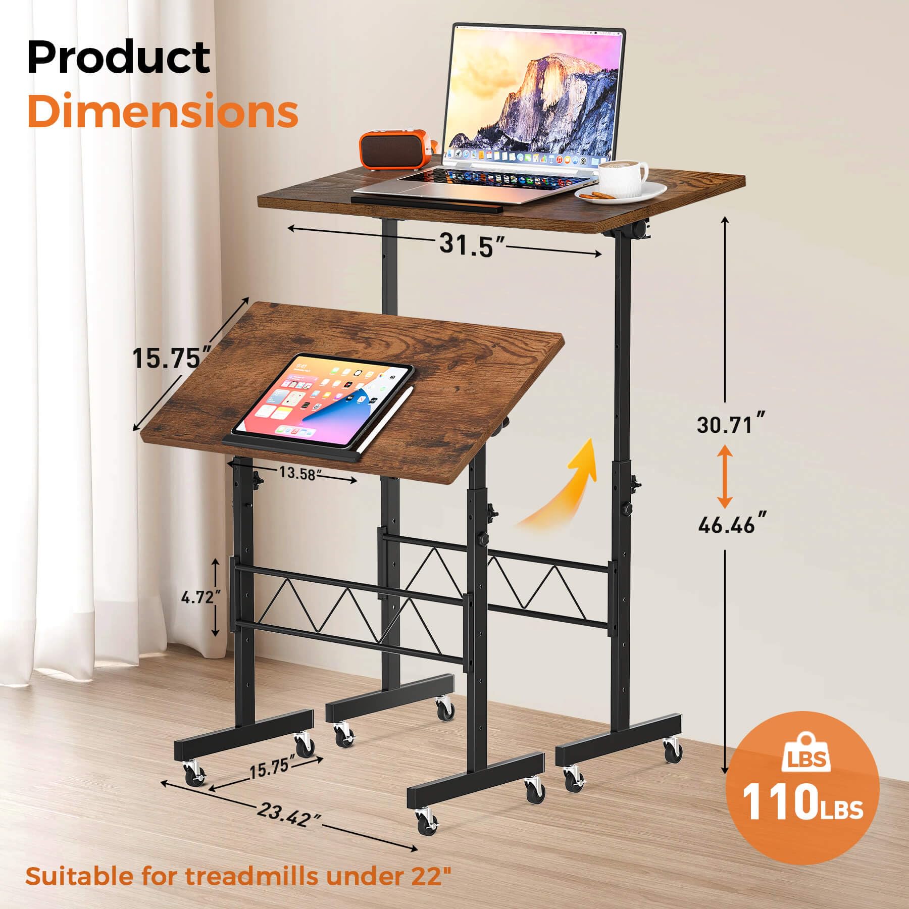 Tiltable Screen Computer Snapklik.com : Small Standing Desk Adjustable Height & Tiltable ...