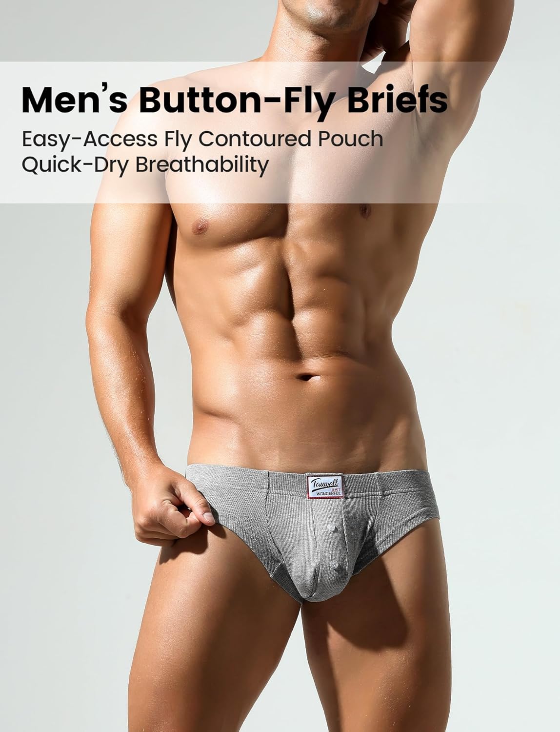 SEAUR Men's Soft Pouch Briefs Seamless Ribbed Underwear Low Rise Breathable Trunks Stretchy Underpants - Image 3