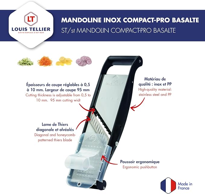 Mandolina profesional de acero inoxidable Louis Tellier miniatura 4
