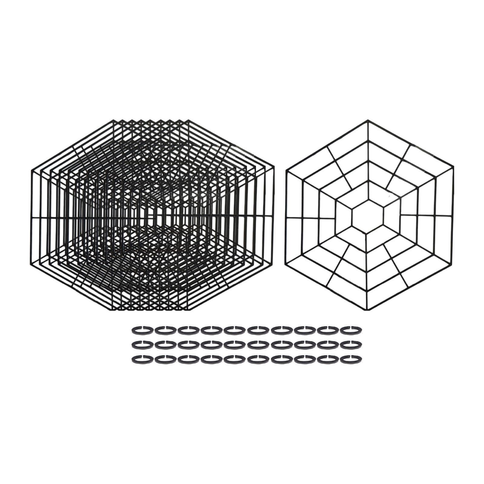 Malla protectora de estanque hexagonal exterior, cubierta de material PP, 10 piezas