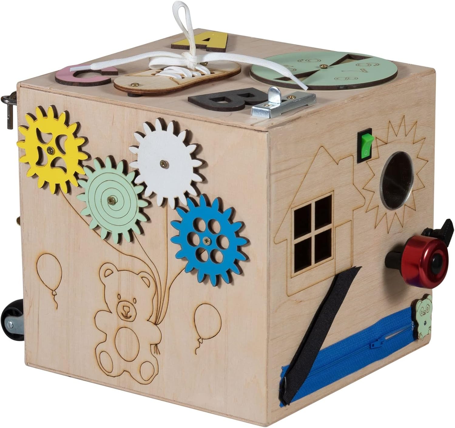 Timeo Montessori Busy Activity Cube Motor Skills Size L