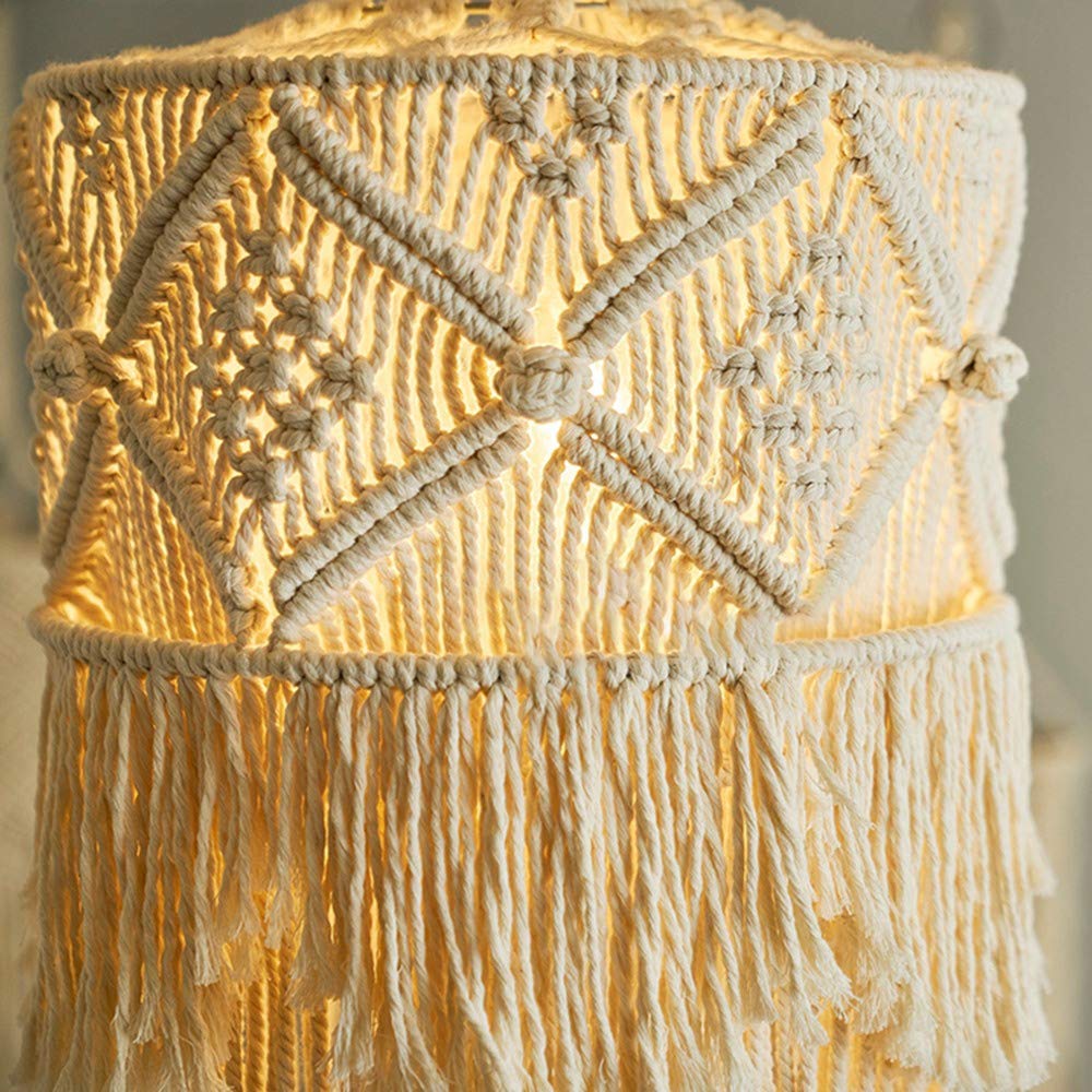 Arazzo da Parete Fatto Un Mano Paralume Macrame Boho Decor Nappa Arazzo Sfondo Testiera Appeso Un Parete