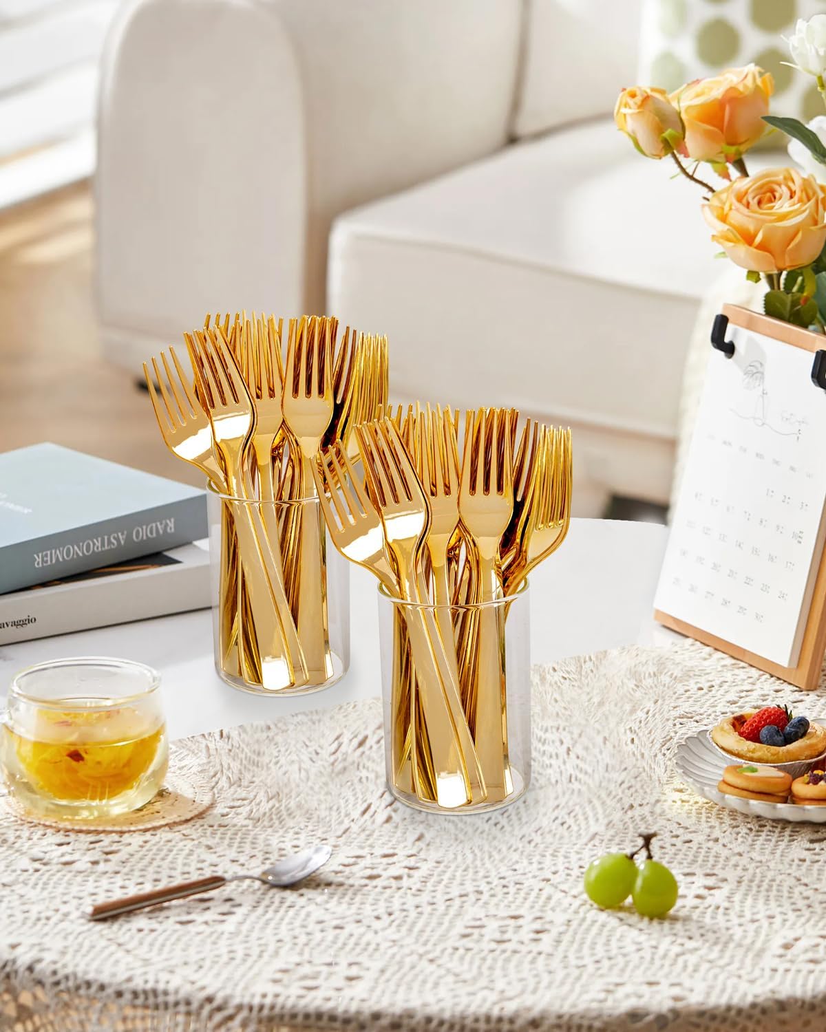 Gold Plastic Spoons - Heavy Duty Plastic Spoons - Heavyweight Gold