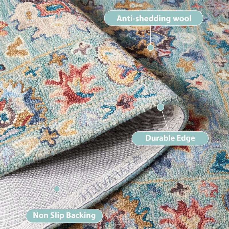 Image of Hand Tufted Premium Rug Premium Wool Carpet for Living Room Bedroom and Hall Size 4x6 Feet Color Multi