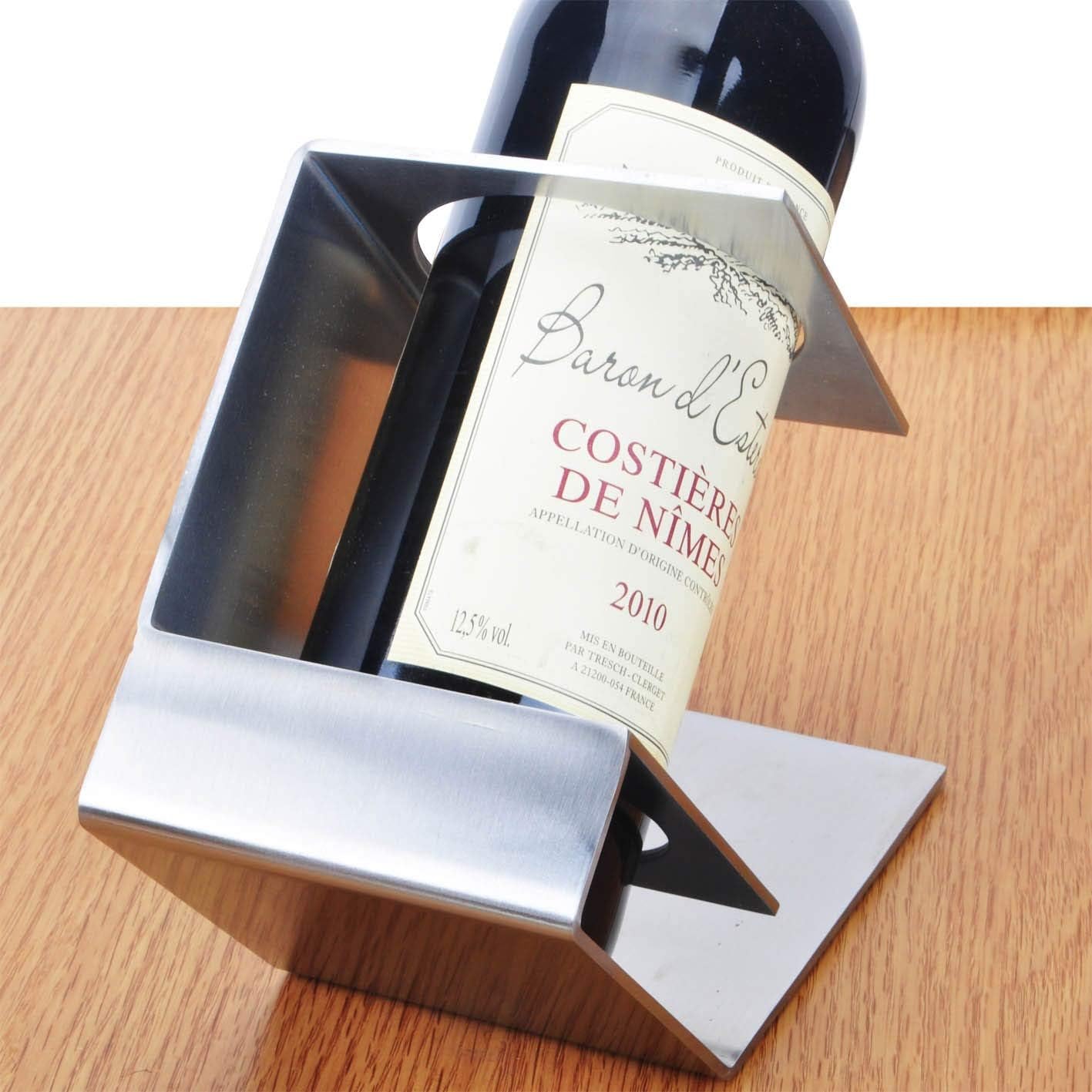 Wine Bottle Holder Bow Shape Wine Rack Stainless Steel Wine Shelf Freestanding Display Stand for Home Decoration Wine Racks Free Standing (Color : Silver)