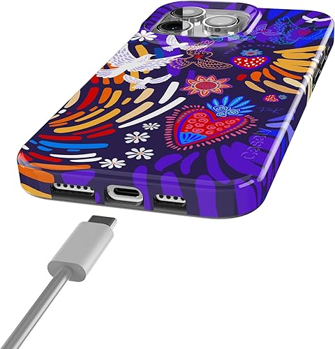 Vista 2 de Funda Casely para iPhone 15 Pro Viva La Vida Funda de Collage de Frida Kahlo Compatible con MagSafe y Botón de Acción Frida Kahlo Viva La