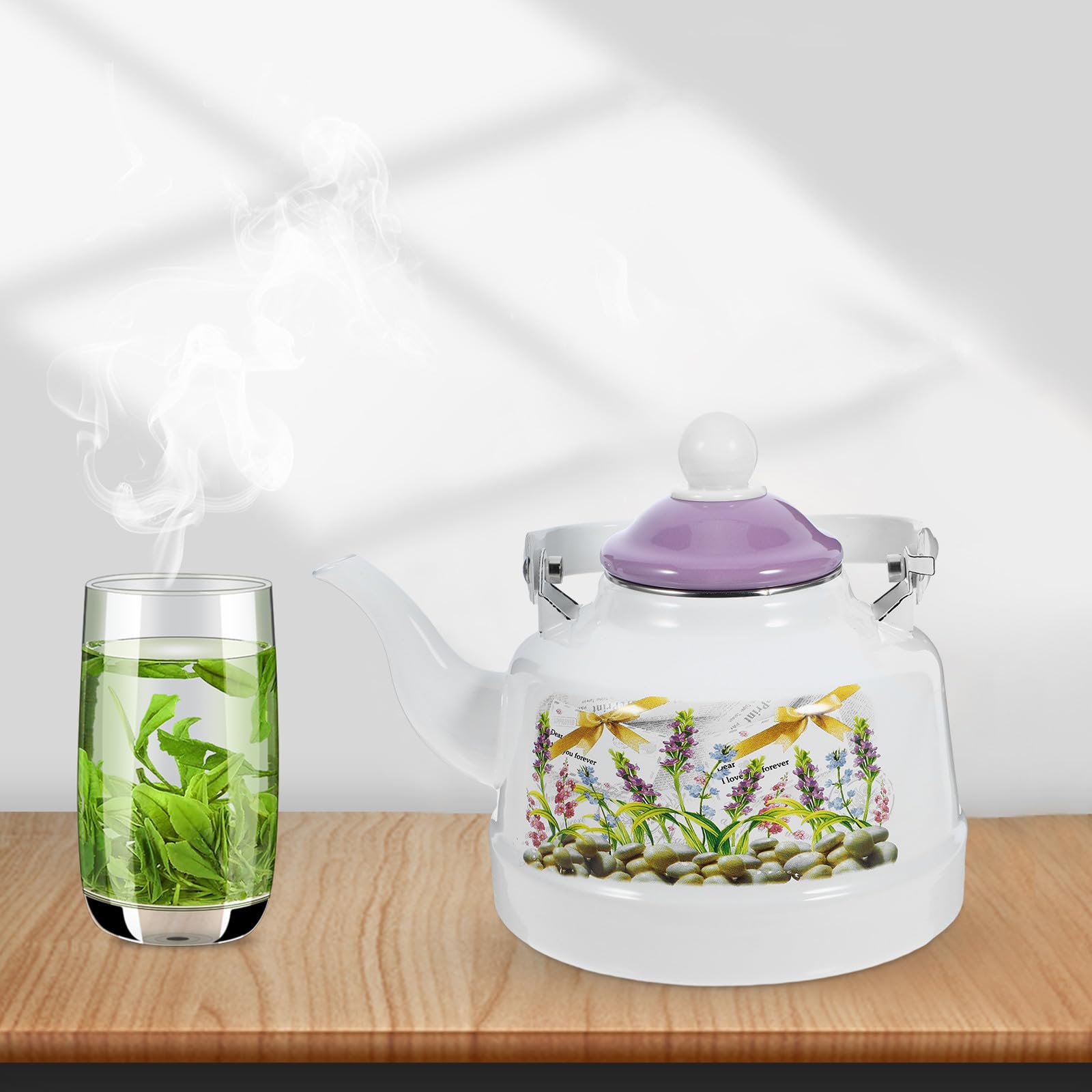 Hervidor de Esmalte Retro 1, 7 L para Cocina de Inducción y Eléctrica