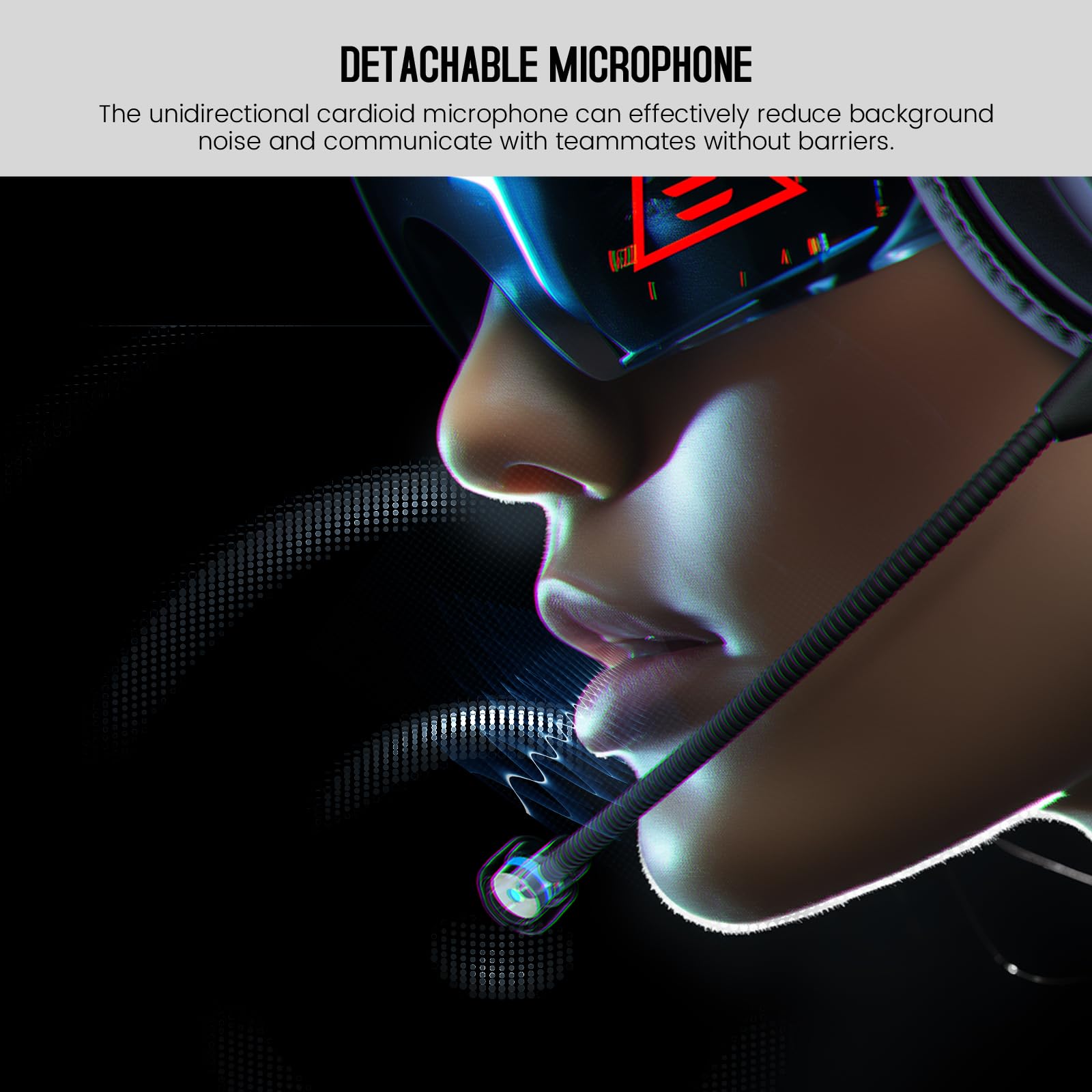 EKSA Casque Gaming avec Micro Antibruit Enfichable, Son Stéréo Bass 3.5mm Casque Audio Gamer avec Sac Compatible with PC PS4 PS5 Switch Xbox One Laptop Tablette