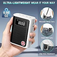 Vista 5 de Voice Amplifier for Teachers Wireless Microphone Zero Whistling Low Latency Portable PA System with LED Display Screen Mini Clip on Mic Speaker for