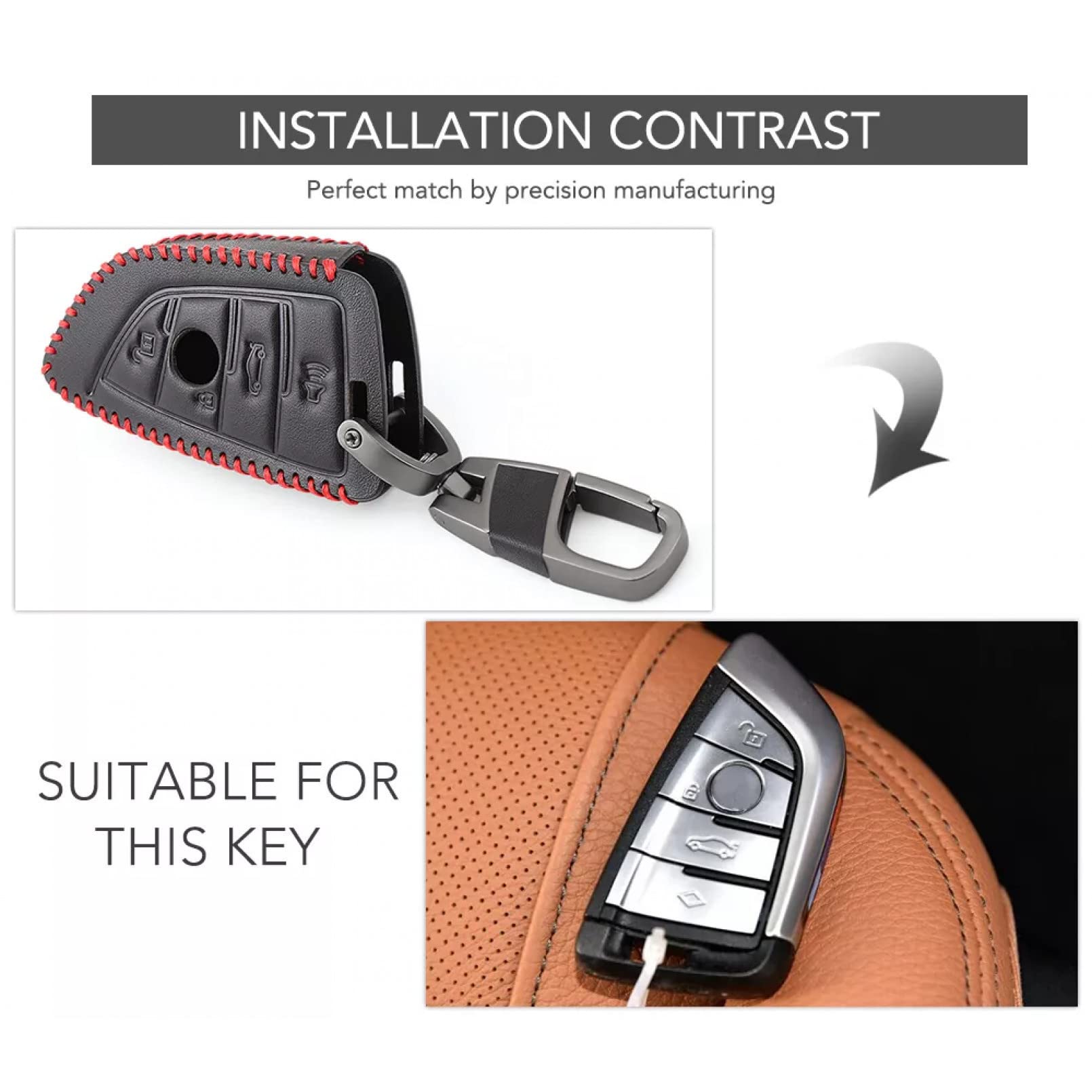 Coque Clé,Étui En Cuir Véritable M Pour Portefeuille Pour BMW E90