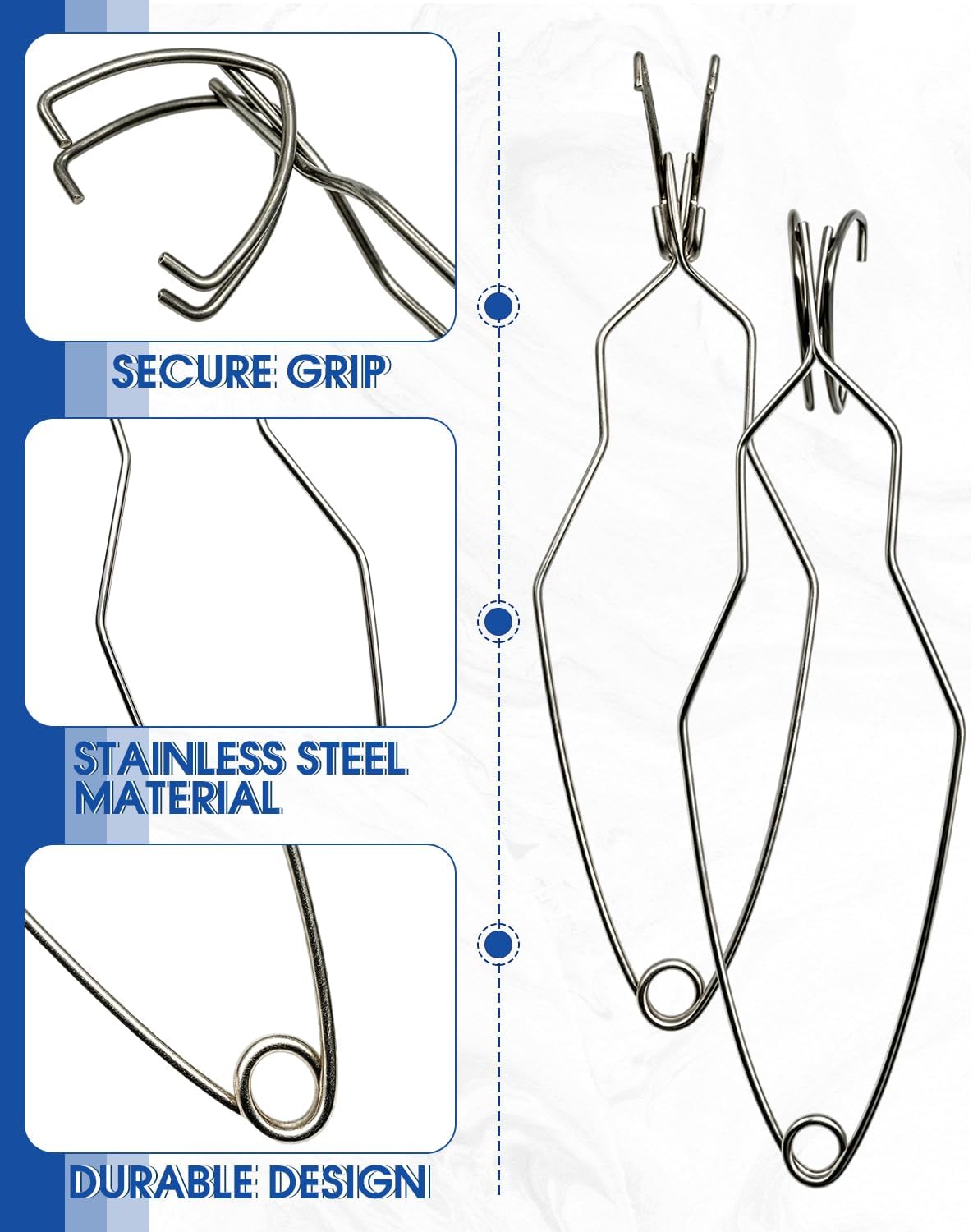 Crucibles for Melting Metal Kit, 4 Ceramic Quartz Crucibles 2Pcs 100g & 2Pcs 250g, 2 Pcs Whipclip Handle,Crucible Tongs,Silversmithing Starter Kit,Melting Metals Like Gold and Silver