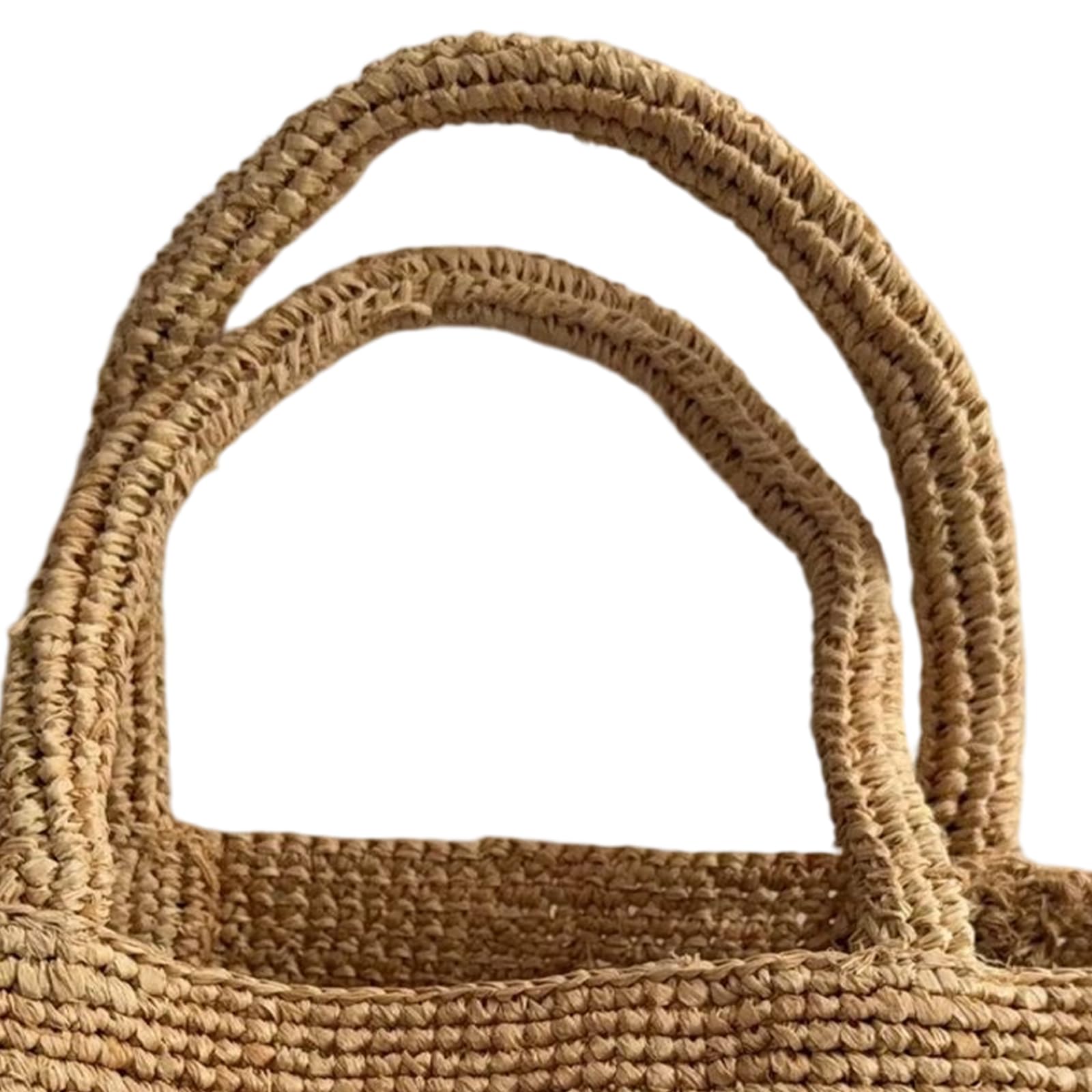 Borsa da spiaggia intrecciata in rafia per donna | Borsa tote all'uncinetto versatile, fatta a mano, adatta a viaggi, lavoro e mercato, presa comoda