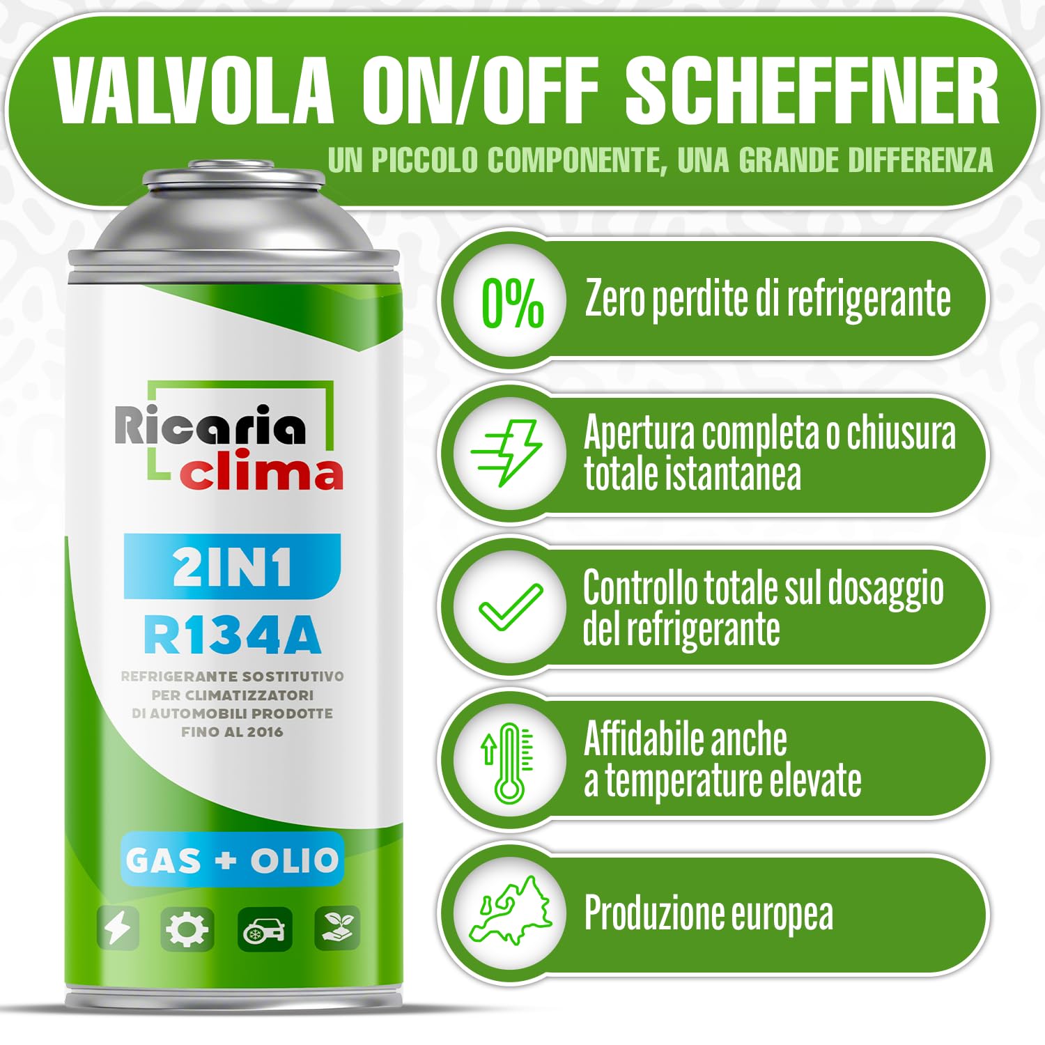 Gas per climatizzatori auto – Sostituto R134a – per veicoli dal 1994 al 2016 – Ecologico – Non tossico – Resistente alla corrosione – 5 pezzi – 235 g per bomboletta