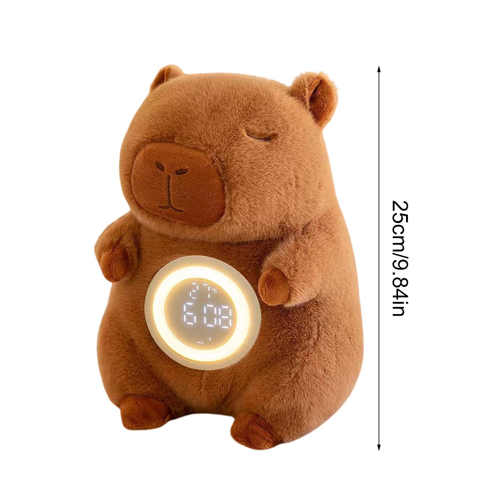 Wecker aus Plüsch, Wecker aus Plüsch, Tischlampe Capybara | Niedlicher Wecker für Kleinkinder, Digitaluhr für Mädchen und, Licht für Kinderzimmer, kleine Uhr