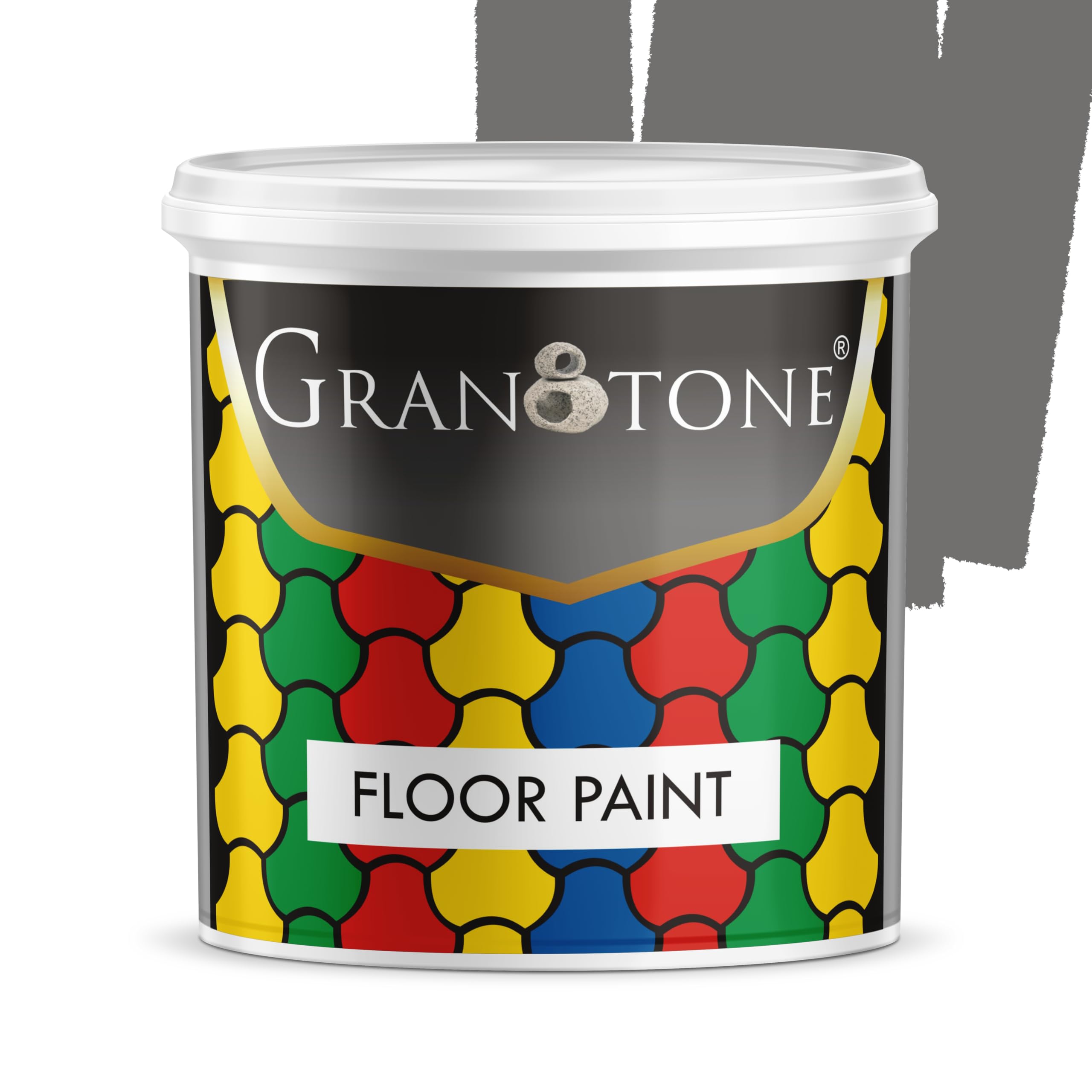 GRANOTONE Floor paint for cement floor and tiles, Polyurethane and Acrylic Polymer Based Concrete Sealer, Anti-Slip, Thick & Durable tile paint 1 L, Space Grey
