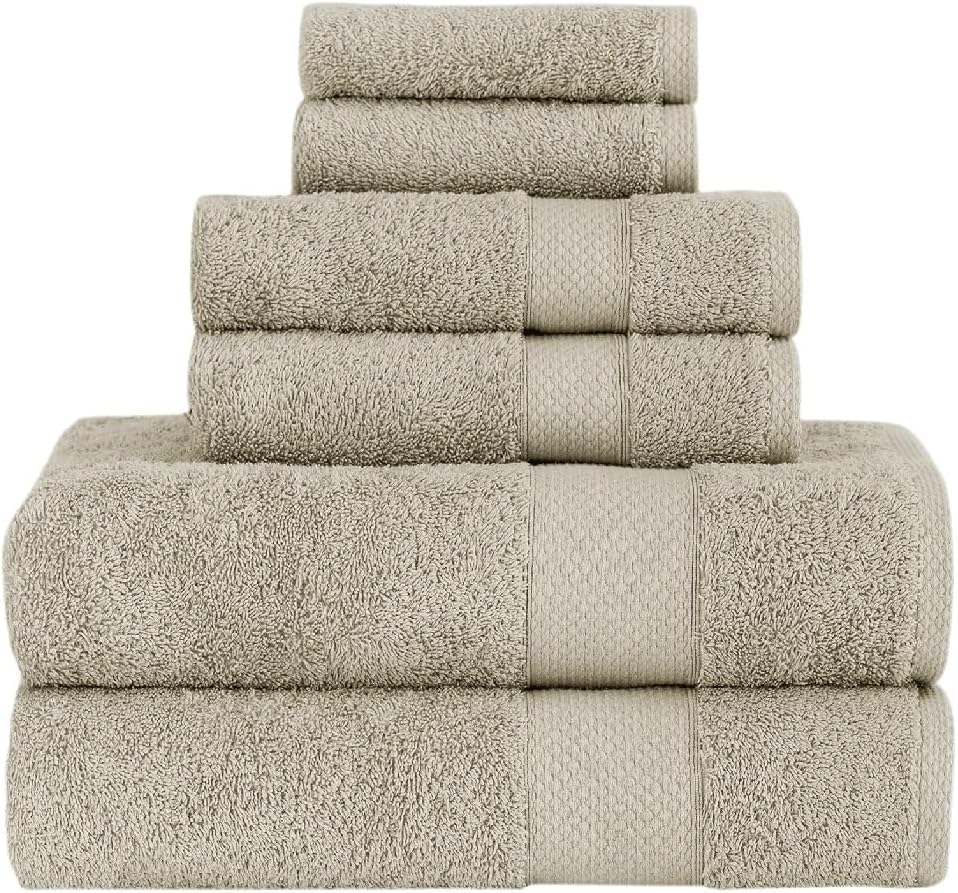 Towel Set, Cotton Quick Drying, Absorbent Hand Towels and 6-Piece Towel Set, Bathroom