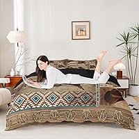 Vista 3 de Erosebridal Juego de ropa de cama de vaquero occidental, funda de edredón para niños y hombres, funda de edredón azteca bohemia rústica