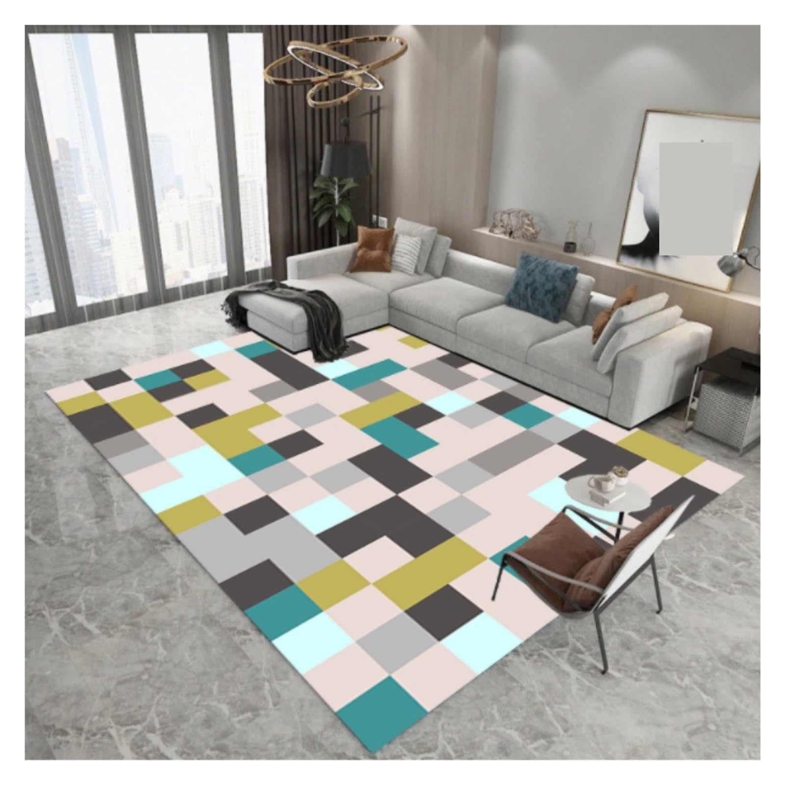 Dywan Relax Area Dywaniki Do Salonu Jadalnia Dywan Do Sypialni Antypoślizgowy Nowoczesny Dywanik Do Dekoracji Wnętrz Wygodny Dywan do Domu(B,160x220cm)