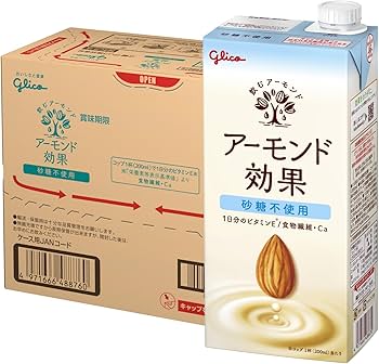 Amazon.co.jp: アーモンド効果 砂糖不使用 1000ml×6本 江崎グリコ 常温