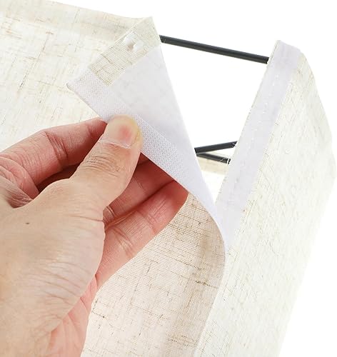 Miniatura 5 de Pantalla rectangular de araña de tela de lino, pantalla de tambor E27 de transición de tapa dura, pantalla rectangular con forma de araña, cubierta