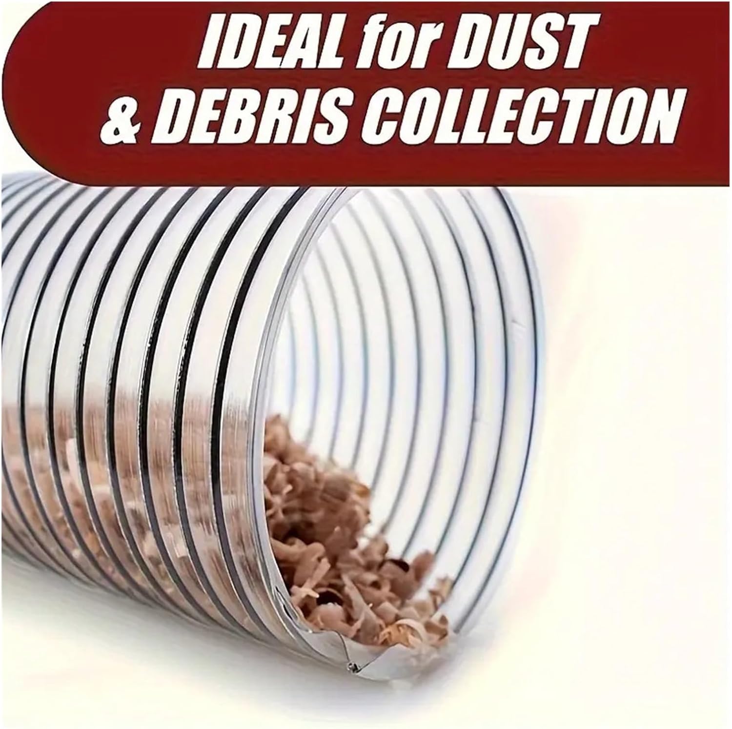 50mm PVC Hose For Vacuum Cleaner Industrial Dust Extractor Woodworking Bellows Clear Dust Collect Pipe(3 m)