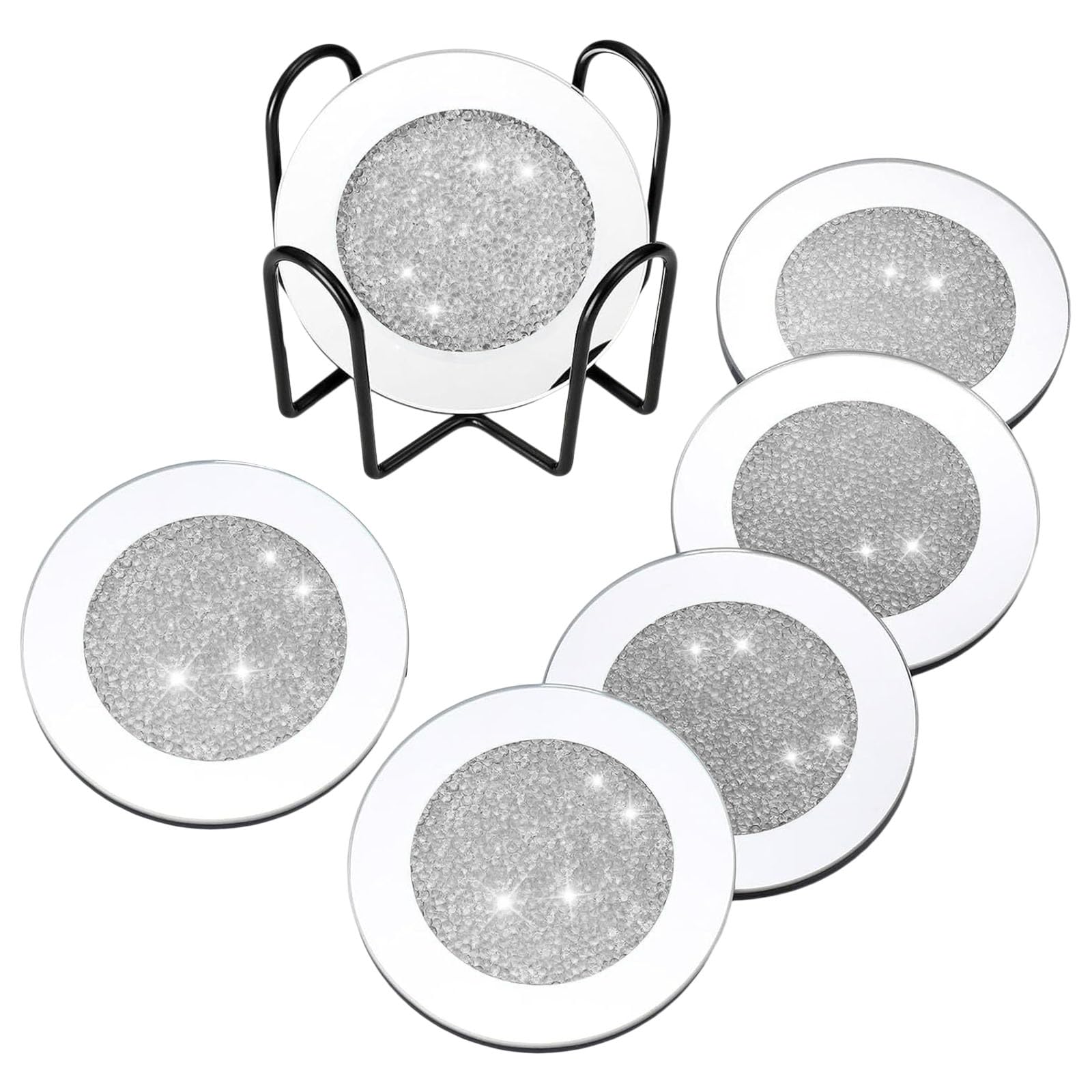 Xjdzineq 6pc Coasters for Cups Decors Nonslip Bottom Kitchen Dining Supplies Multipurpose Glass Coasters