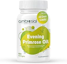 AMBROSIAL Evening Primrose Oil (EPO) 1000mg | 60 Capsules | Rich Source of Omega 6 & GLA | Non-GMO, Gluten Free | No Artificial Preservatives (Pack of 1-60 Softgels)