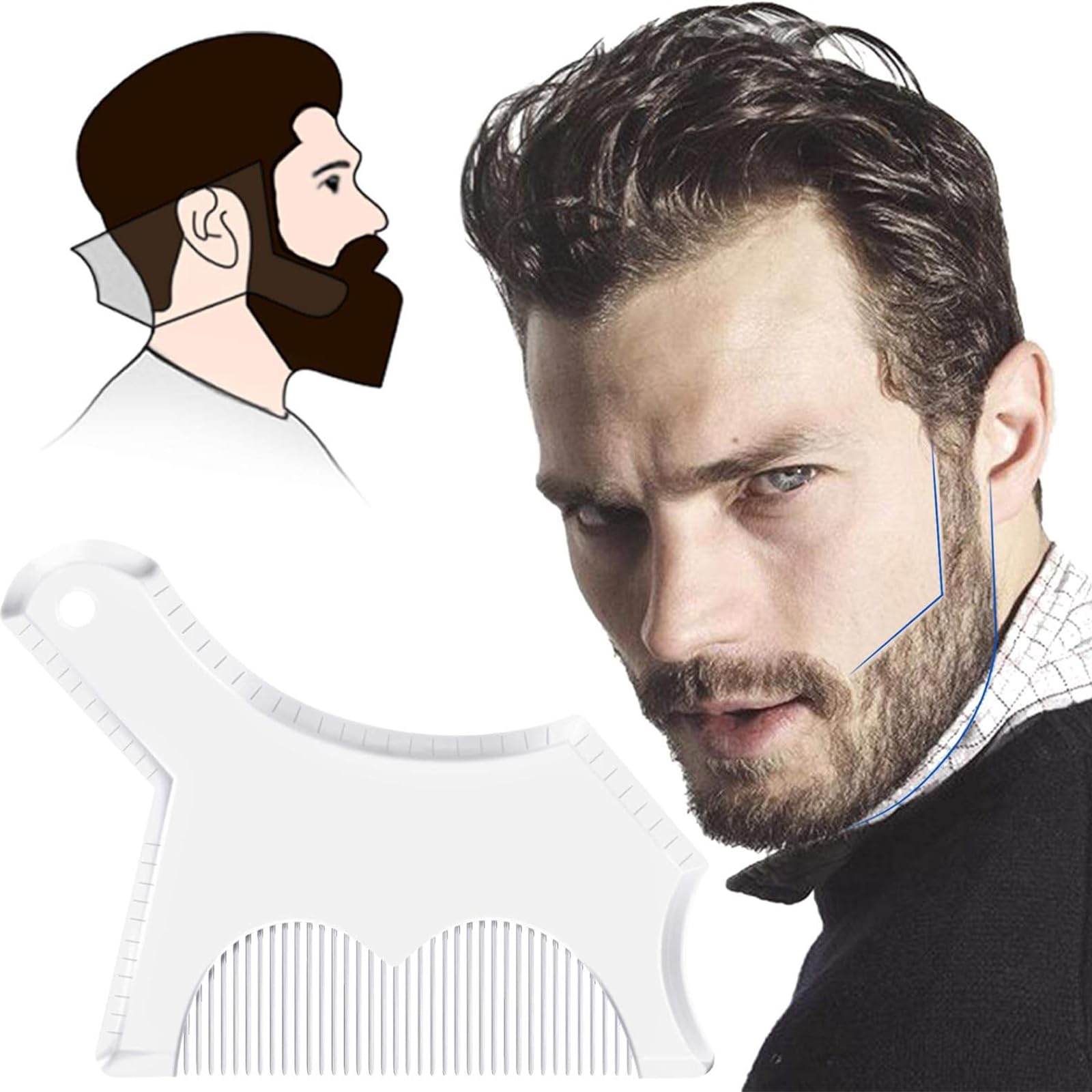 1 Pcs Beard Sponge Barthaar Schwamm Sponge for Beard Hair Barthaare Entfernen Waschbecken The Sponge for Beard Hair Bartschwamm Waschbecken Schwamm für Barthaare Und 1 Pcs Bartschablone Herren