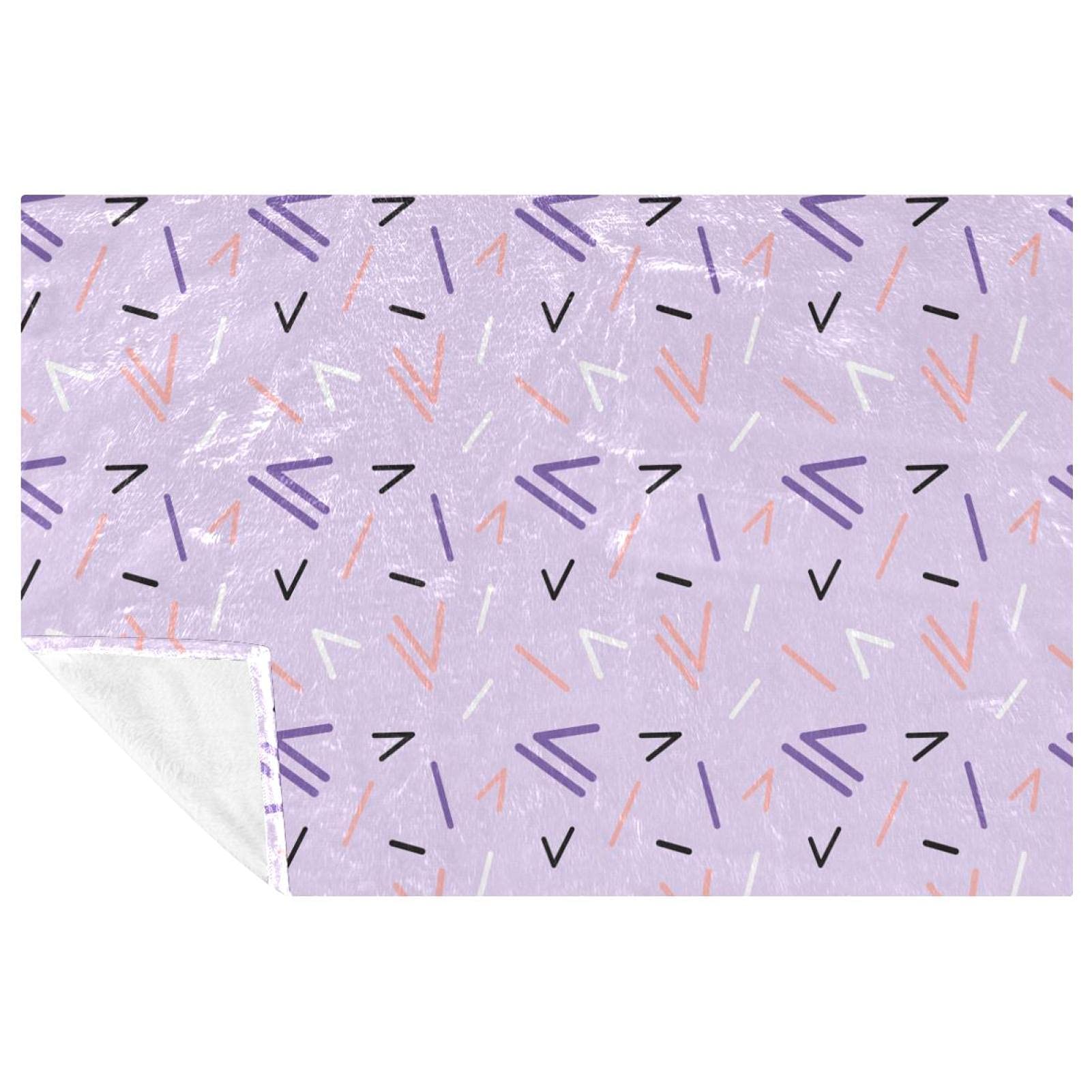 Couverture Memphis lilas douce pour sublimer votre canapé ou accompagner vos pique-niques